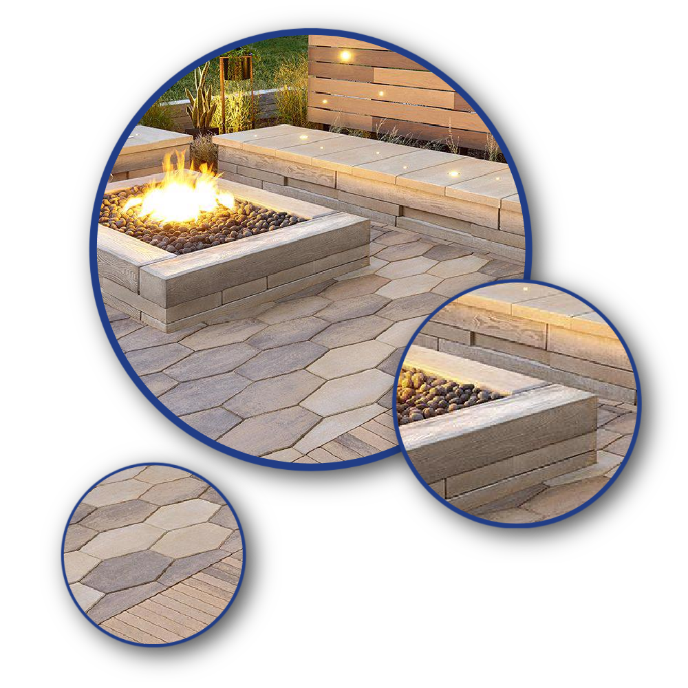 Fire pit with Unilock pavers in Ardmore, PA