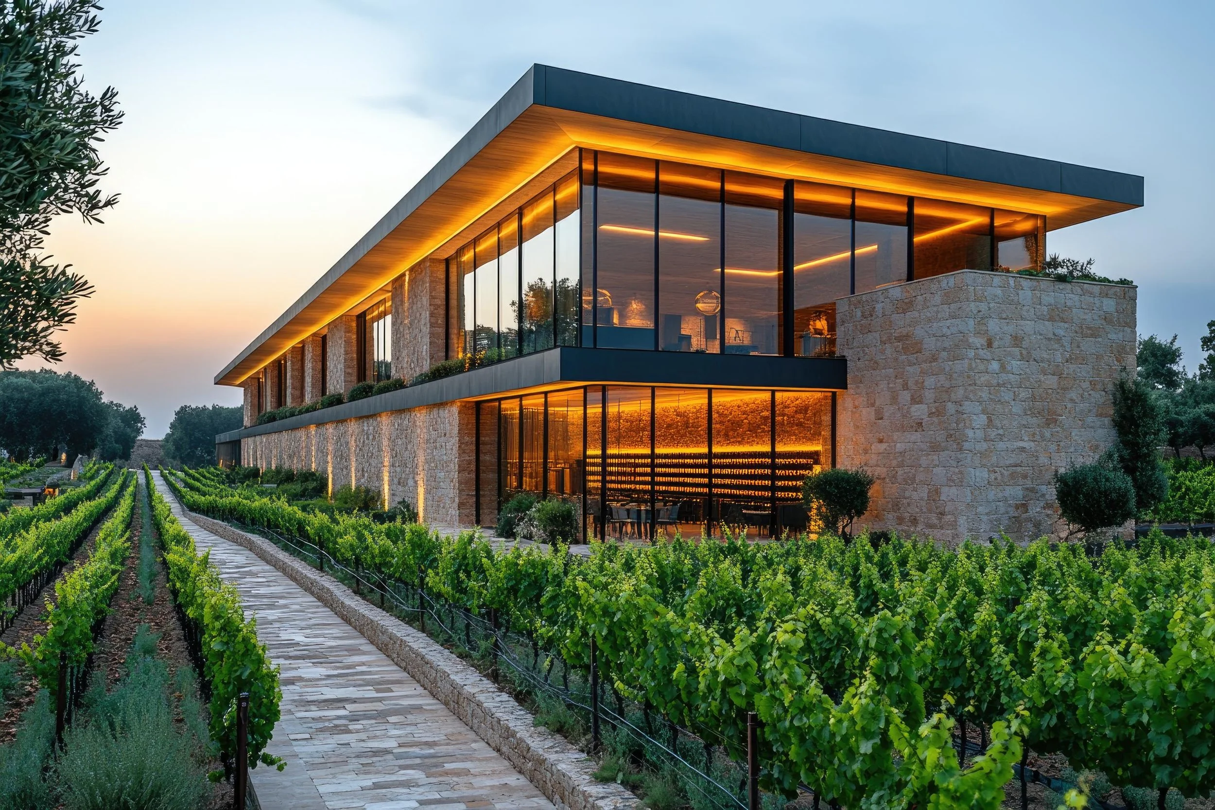 Winery and vineyard landscaping in Texas Hill Country