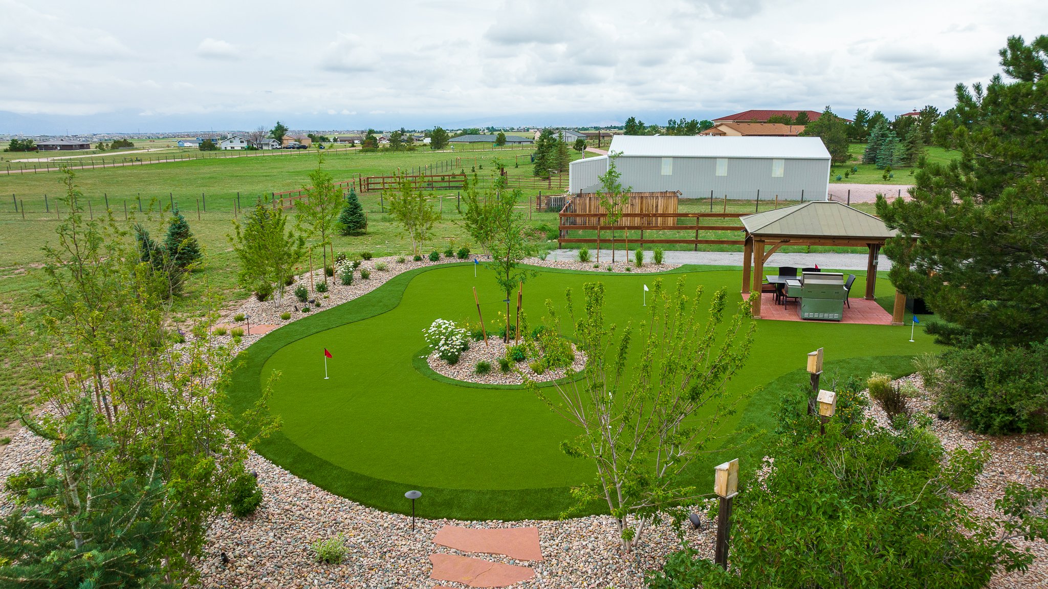 Golf course with artificial turf in Black Forest, CO