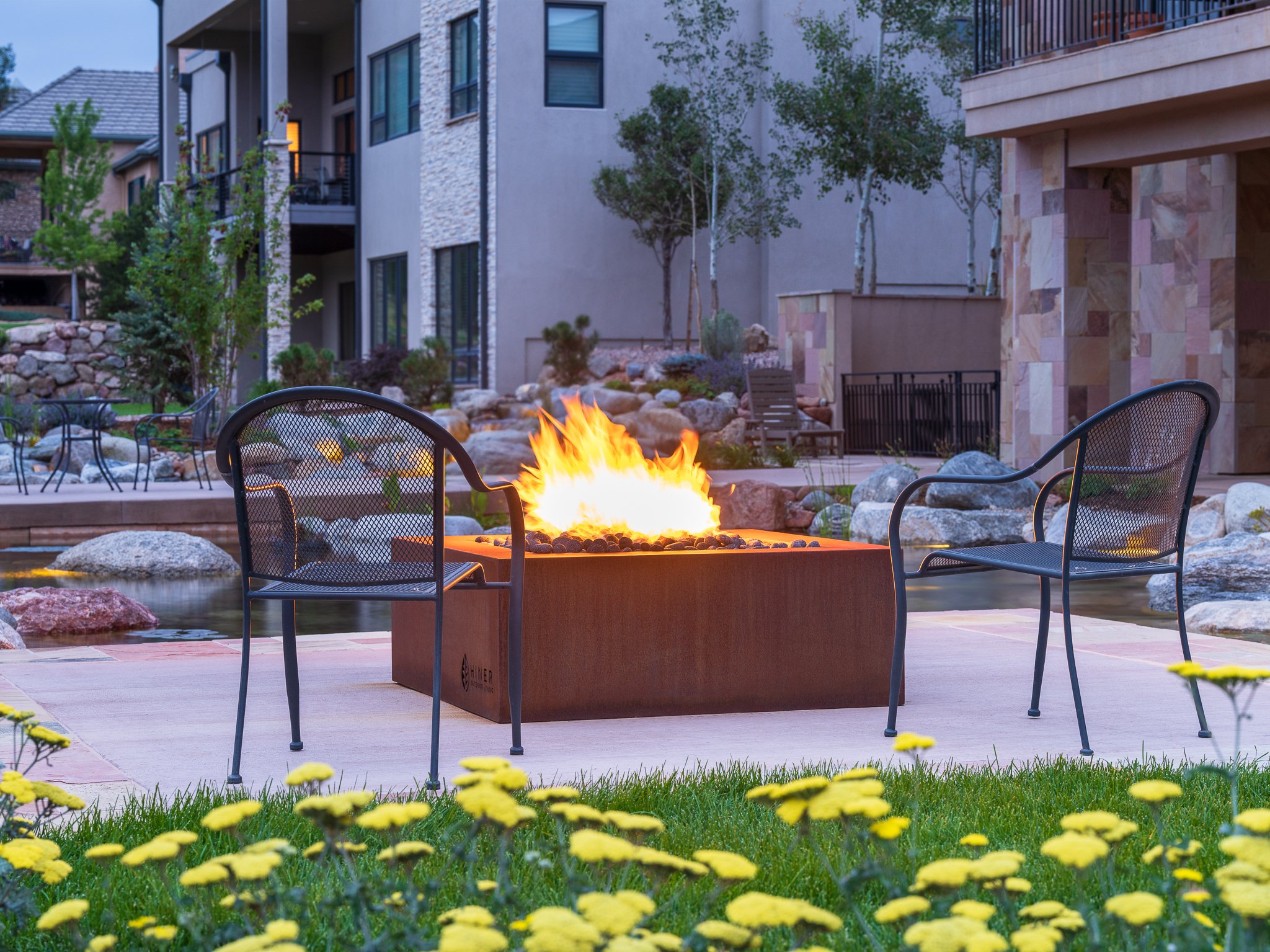 Modern fire pit in Northgate, CO
