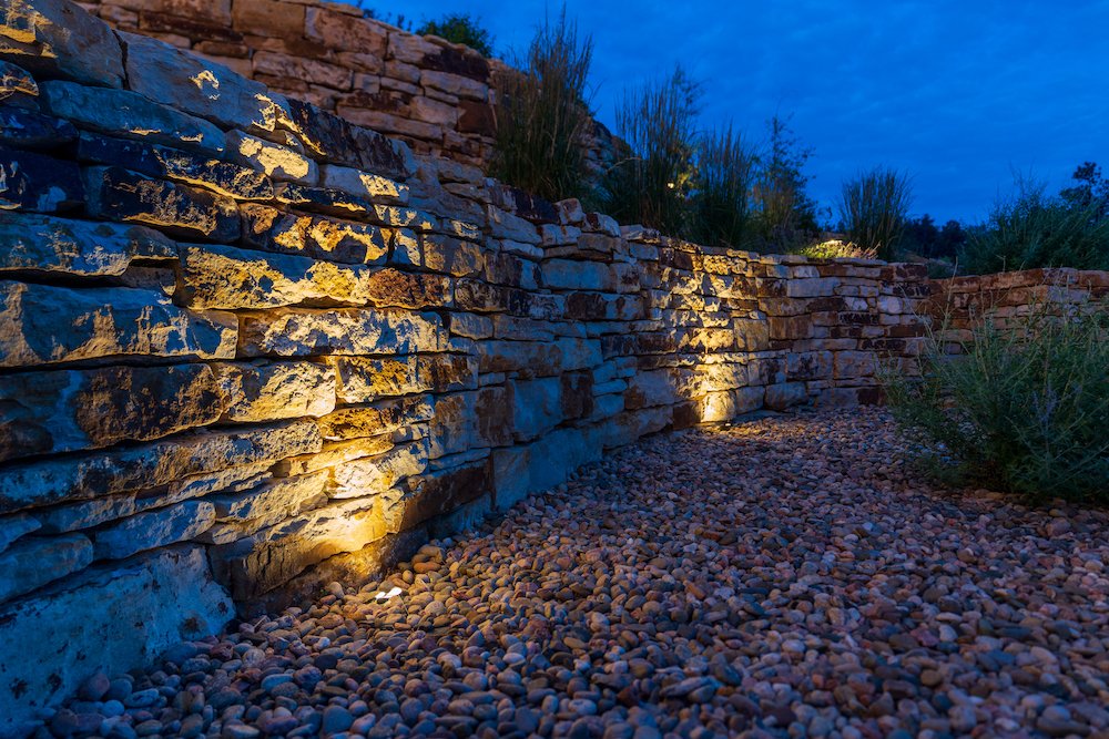 Retaining wall and outdoor lighting in Castle Pines, CO