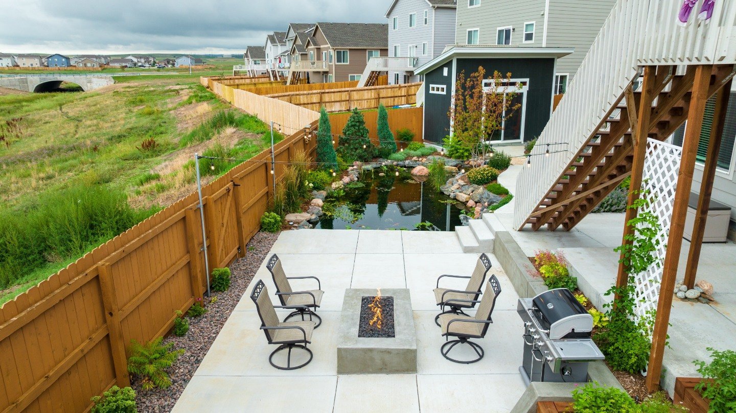 Beautiful patio in Castle Pines, CO with fire pit
