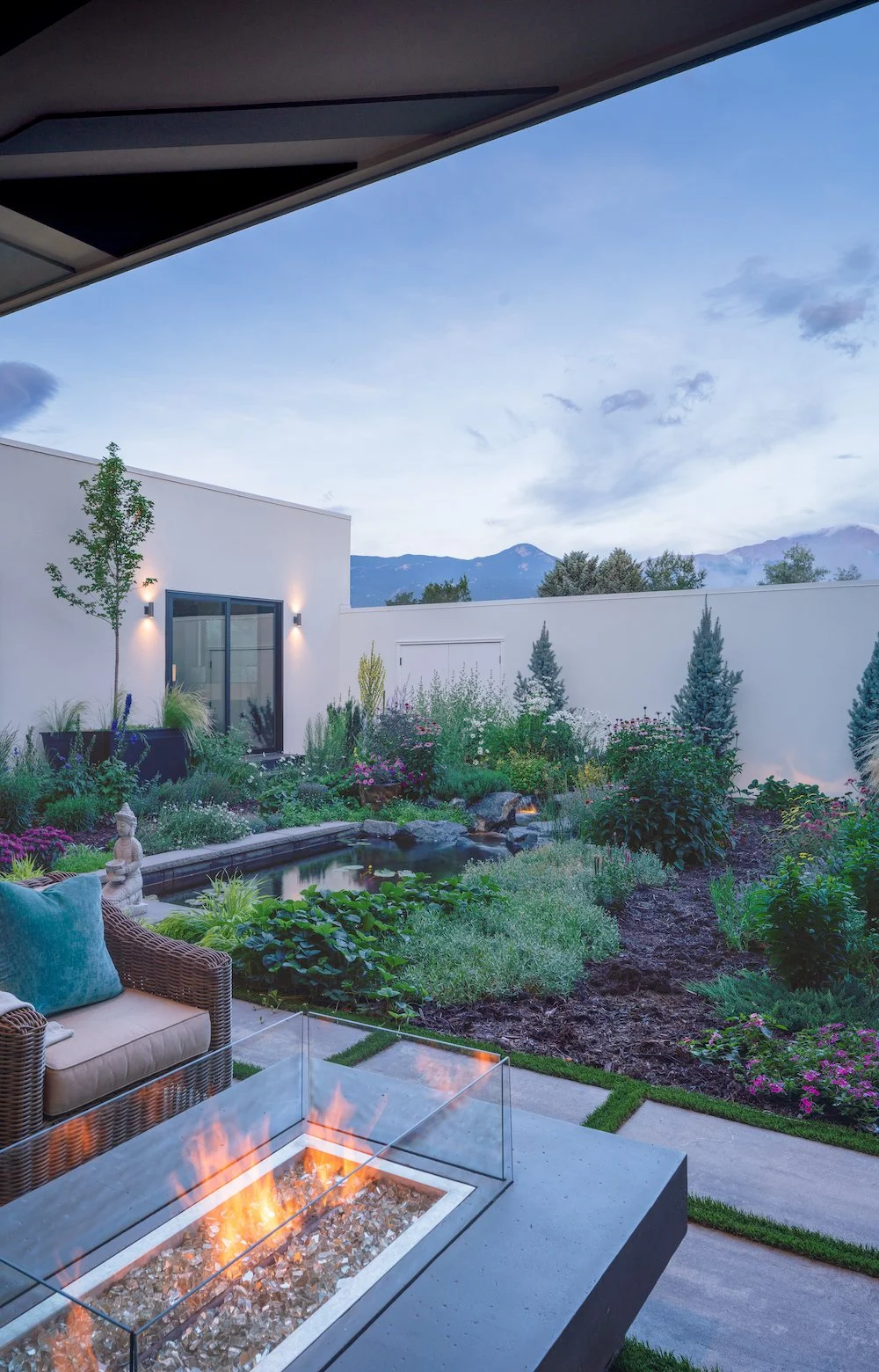 Landscape design with fire pit in Colorado Springs, CO