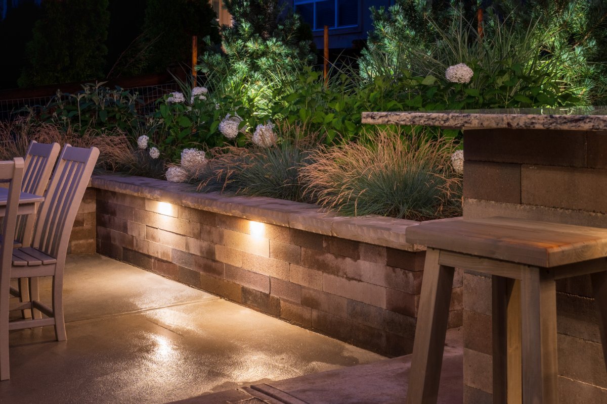 Patio and retaining wall in The Pinery, CO