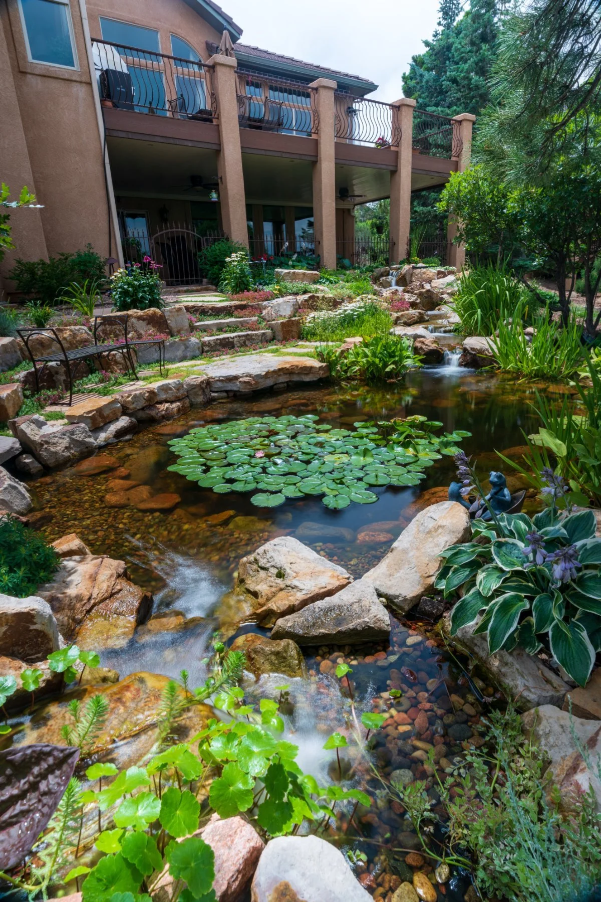 Modern pond in Colorado Springs, CO