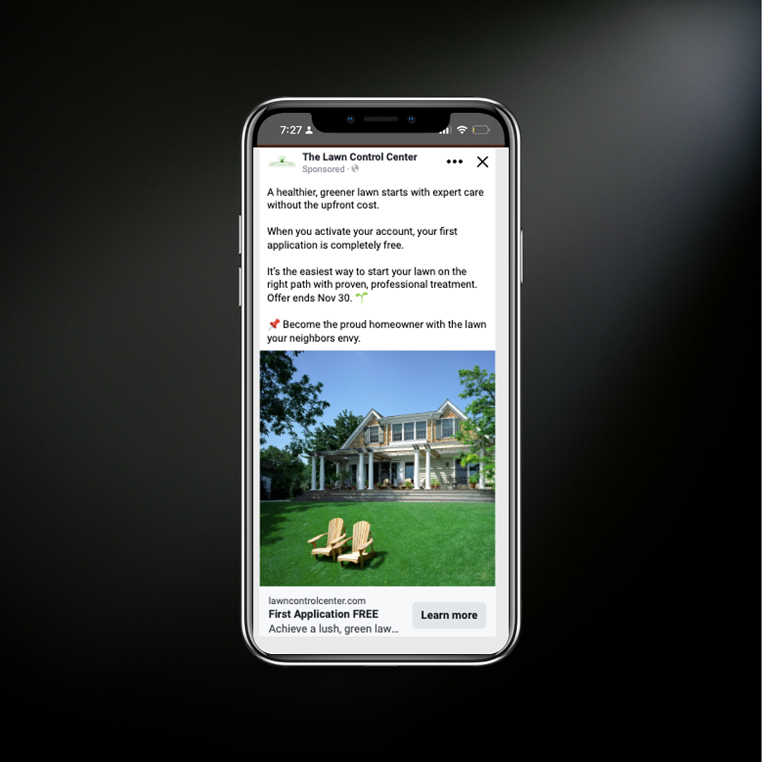 Google Ads performance dashboard for lawn care leads