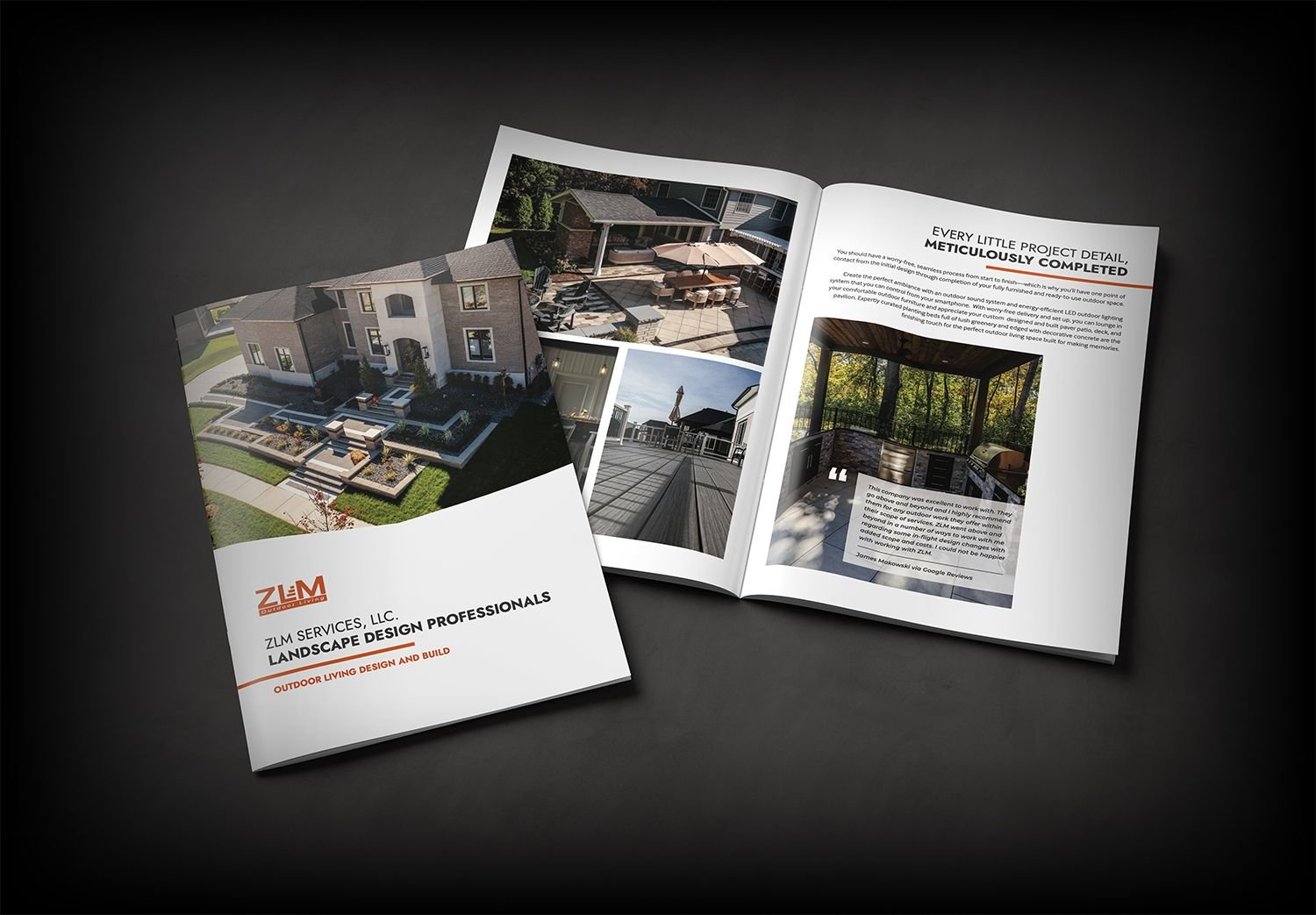 premium print brochure for outdoor living contractor