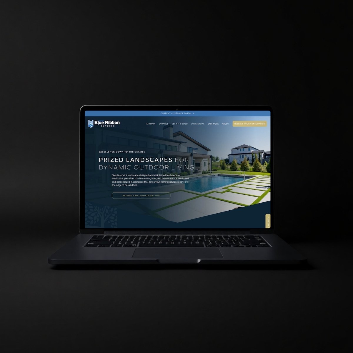 Custom website pages designed for landscape service offerings