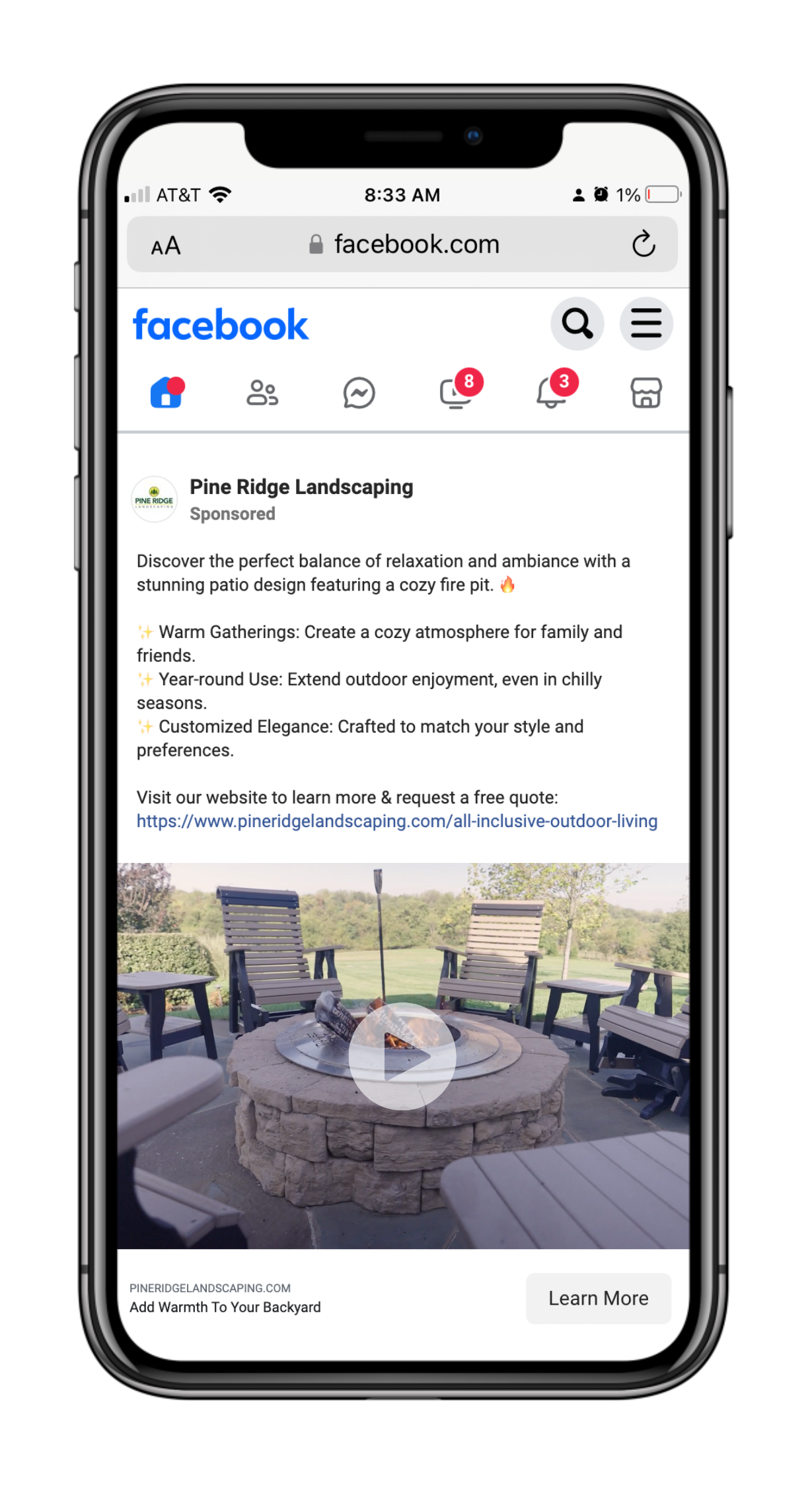 Meta Ads performance metrics for landscape marketing campaigns