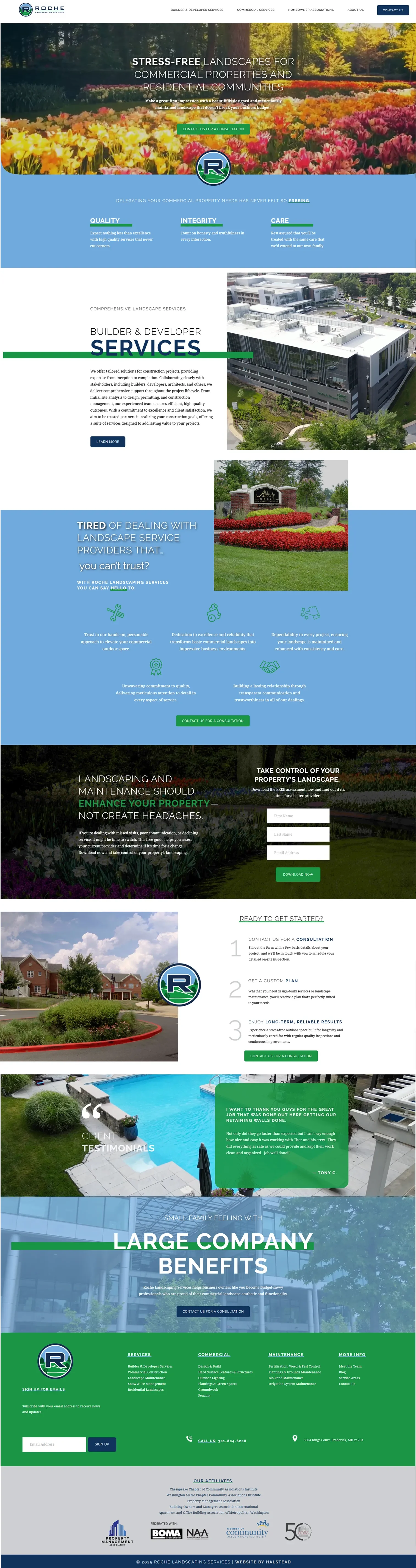Commercial landscaping website fullscreen mockup
