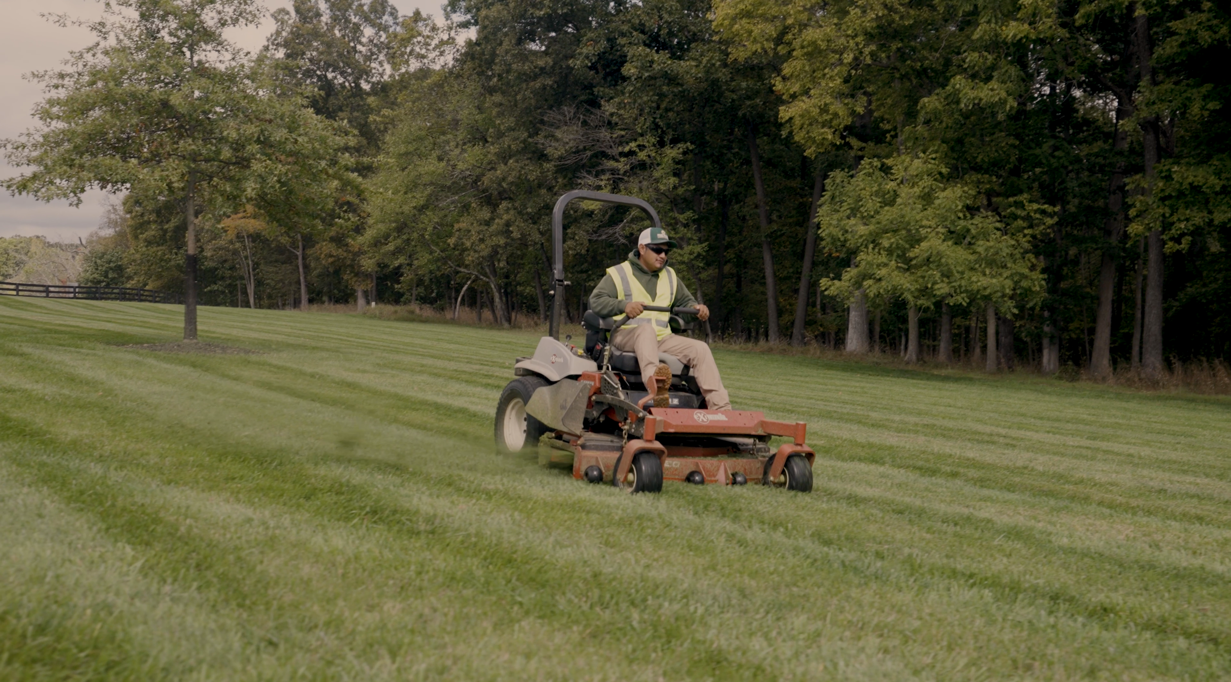 Lawn mowing and turf care as part of commercial landscaping services in Franklin Farm, VA