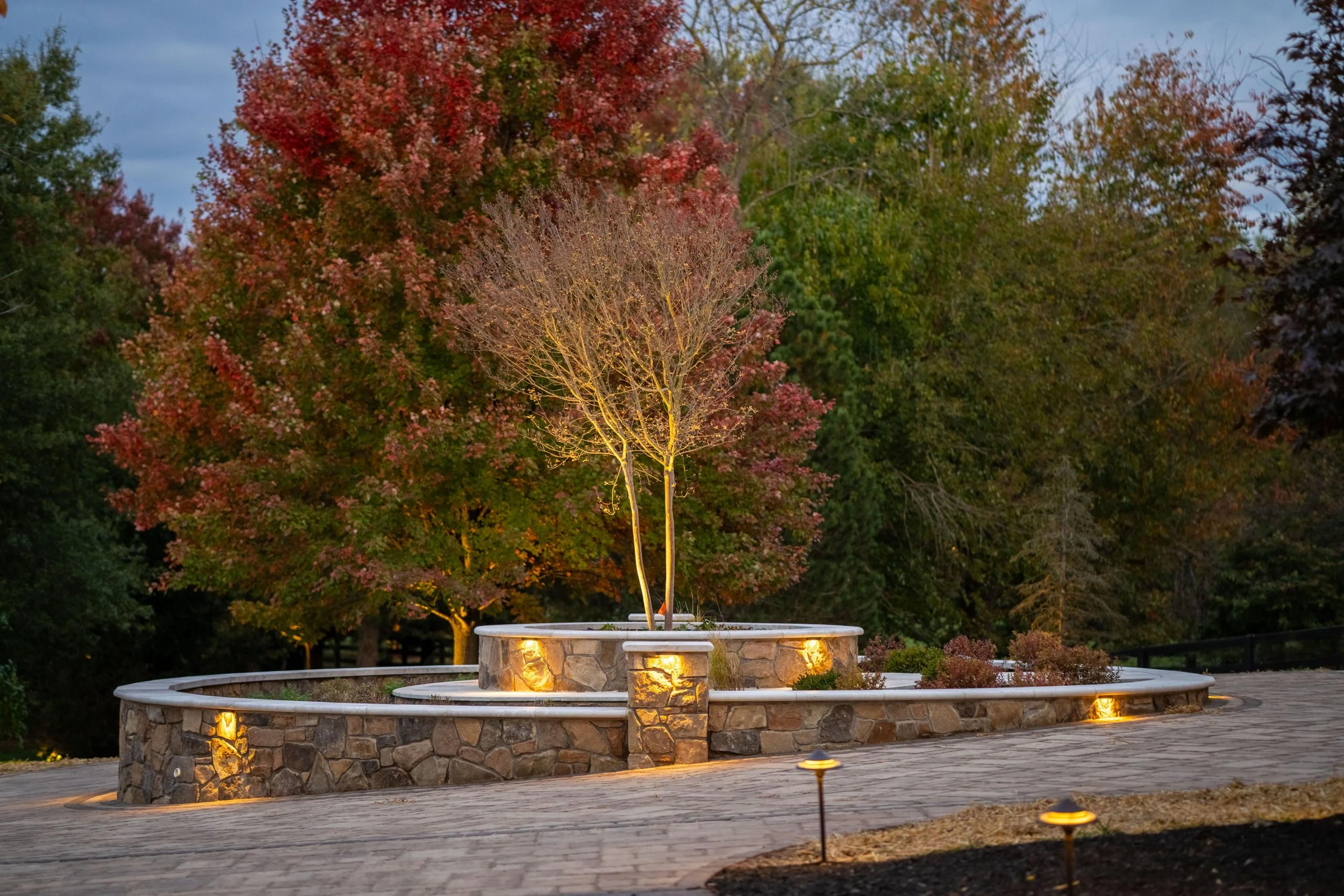 commercial landscaping across residential community grounds in McLean, VA