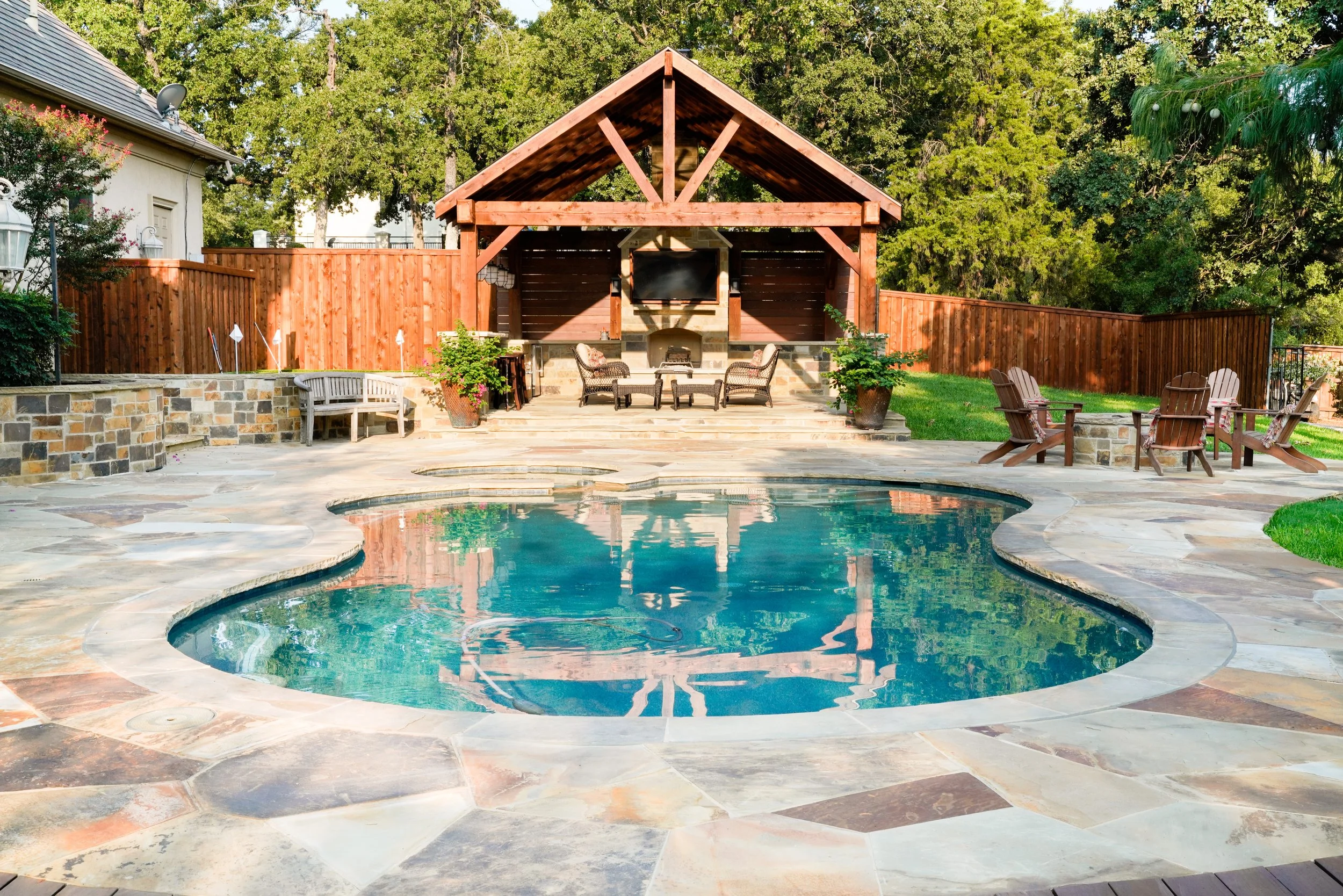 Inground pool built by pool builder near me in Trophy Club, TX - Expert pool remodeling