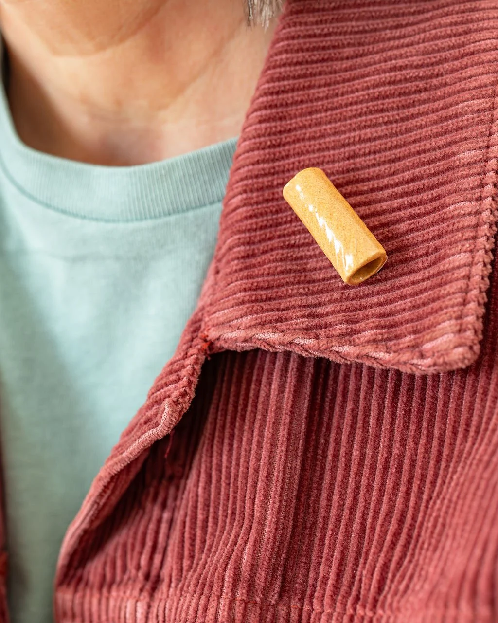 Rigatoni Ceramic Pasta Pin Badge.jpg