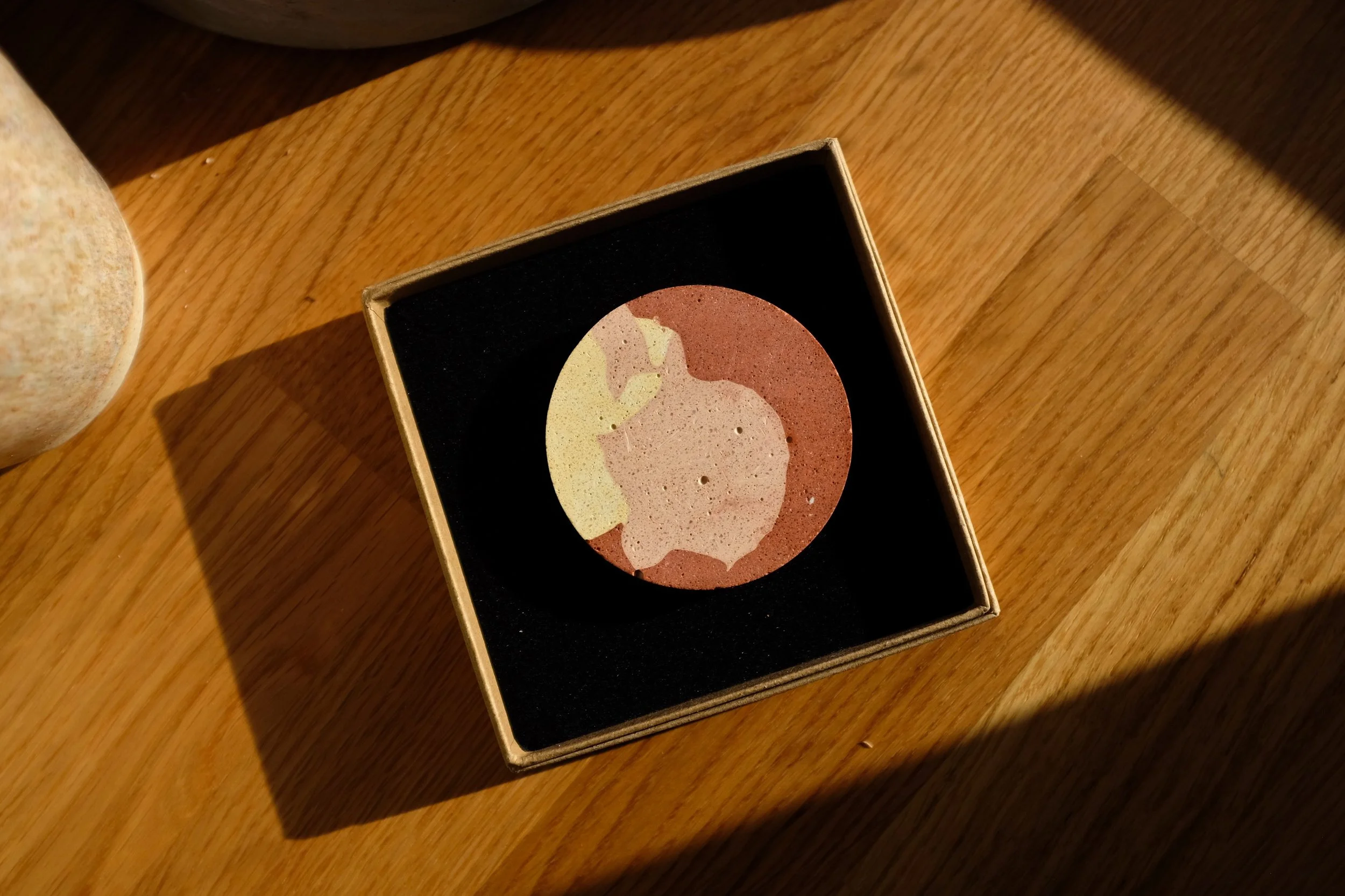 Terracotta Pale Pink Yellow Espresso Coaster (1).JPG