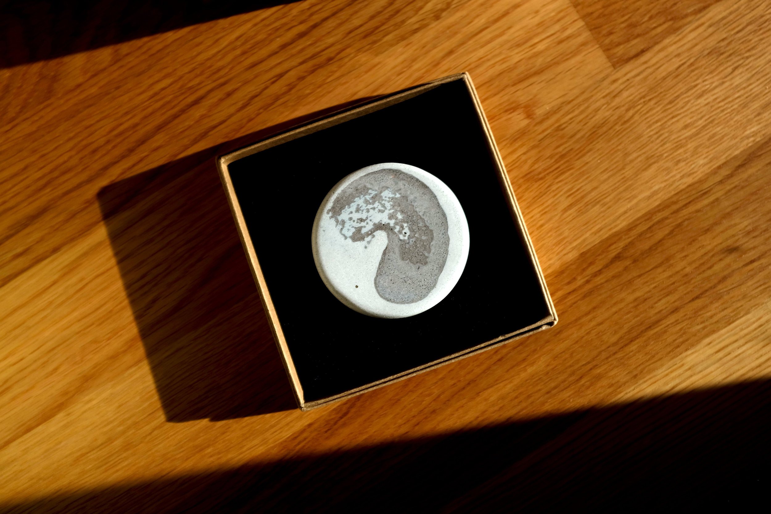 White and Grey Brush Mark Espresso Coaster