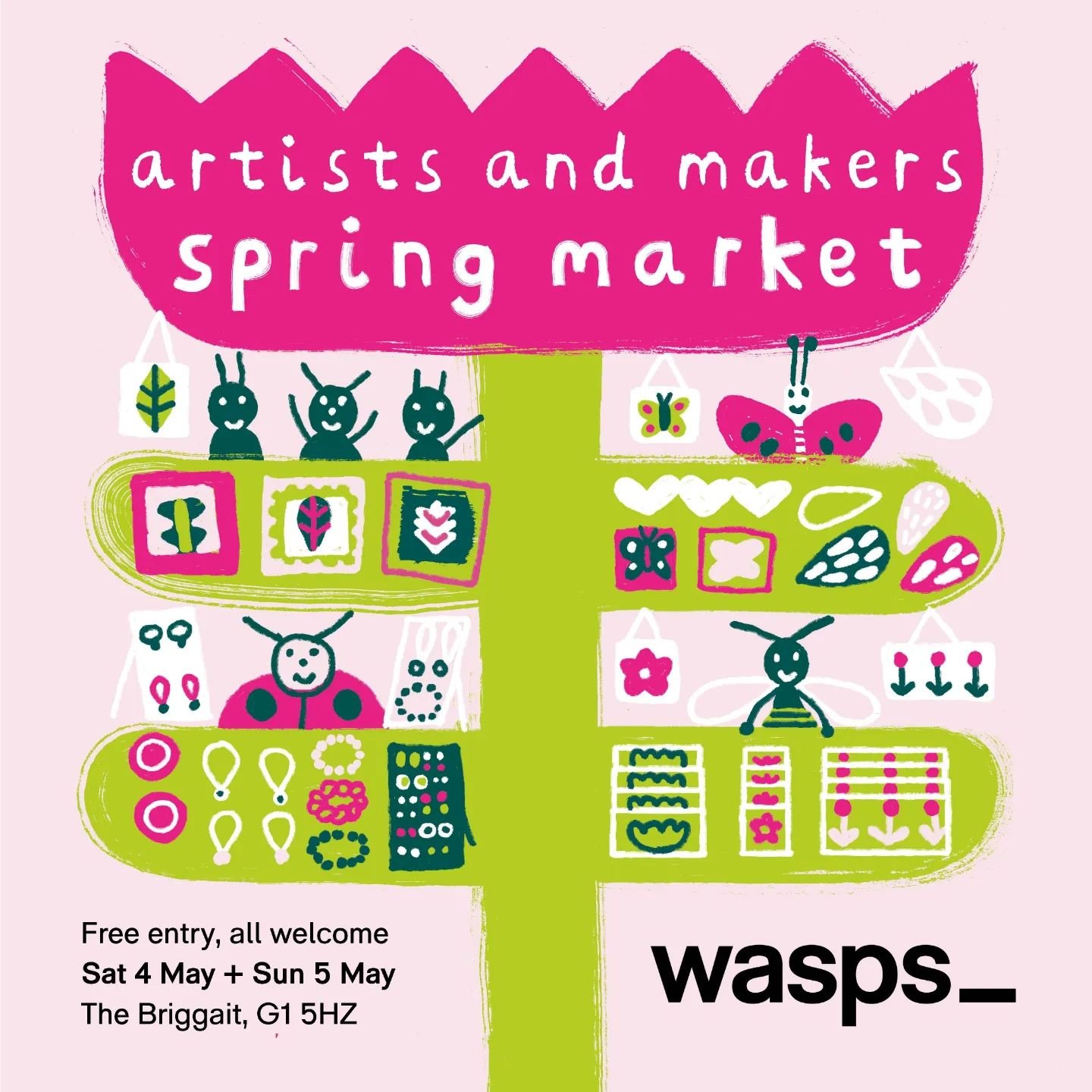 Find me at the Wasps Spring Market this weekend at The Briggait 

10-5 on Saturday &amp; 10-4 on Sunday!

#waspsspringmarket #waspsmarket #thebriggait #glasgowevents #whatsonglasgow #glasgowart #glasgowmarkets #weekendplans #visitglasgow #glasgowpopu