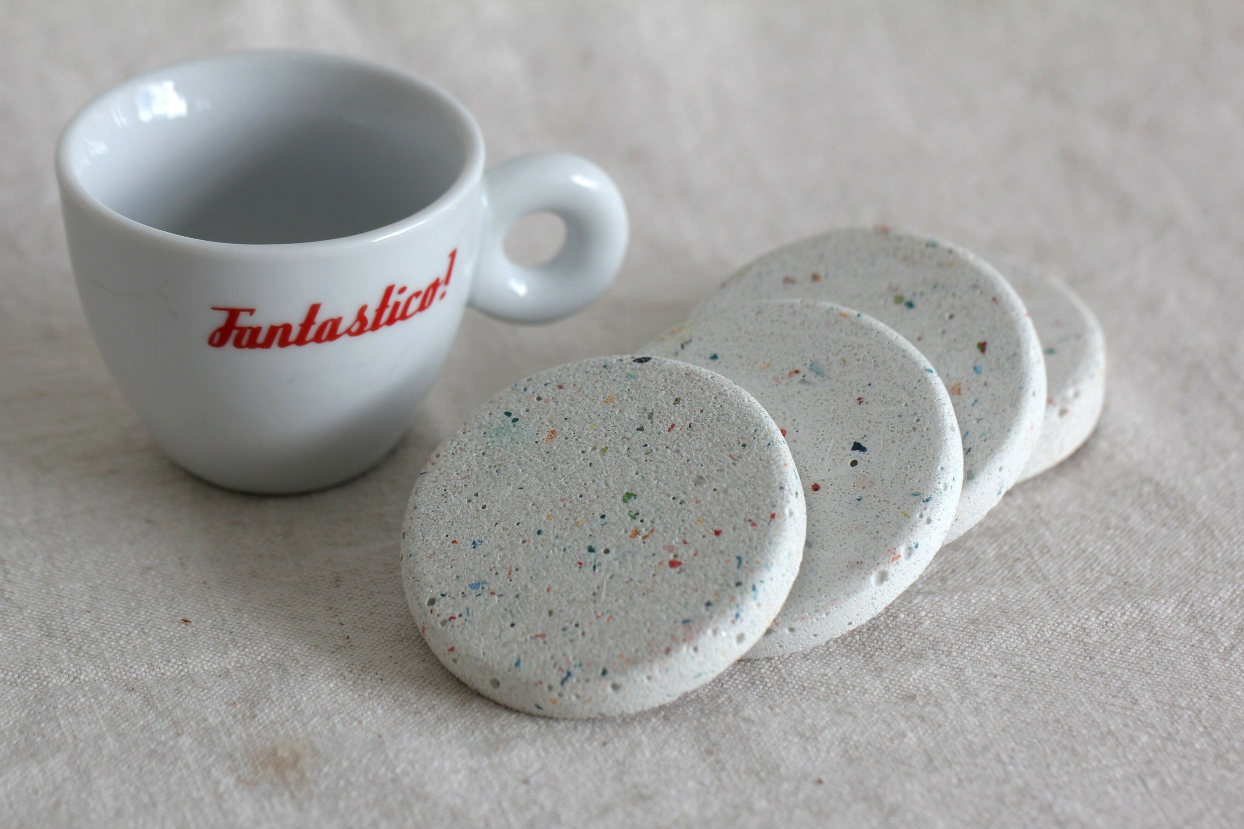 Espresso Coaster with Terrazzo Design
