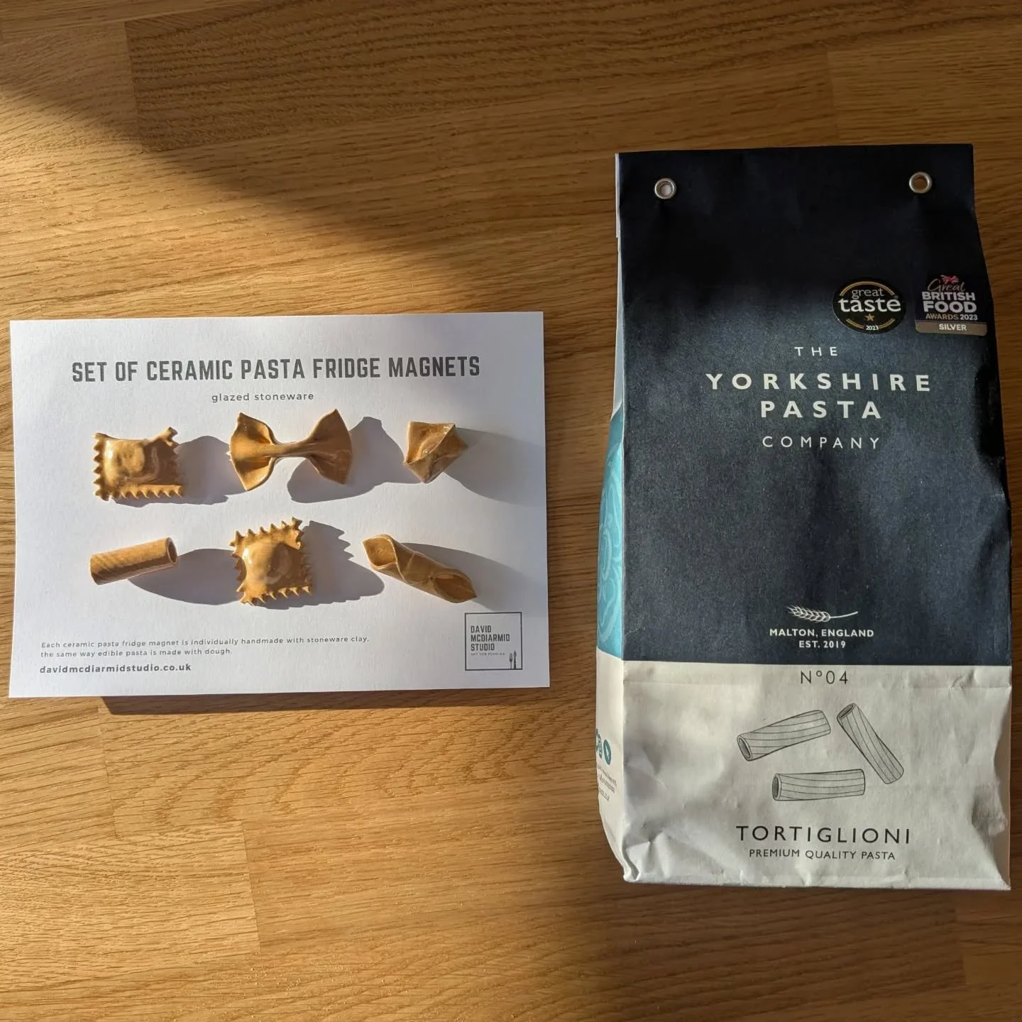 Looking for the perfect gift for the pasta lover in your life? How about my Pasta Lover Gift Set!

Inside a festively packaged gift box you&rsquo;ll find a set of 6x Ceramic Pasta Fridge Magnets handcrafted by me and a 500g bag of delicious Tortiglio