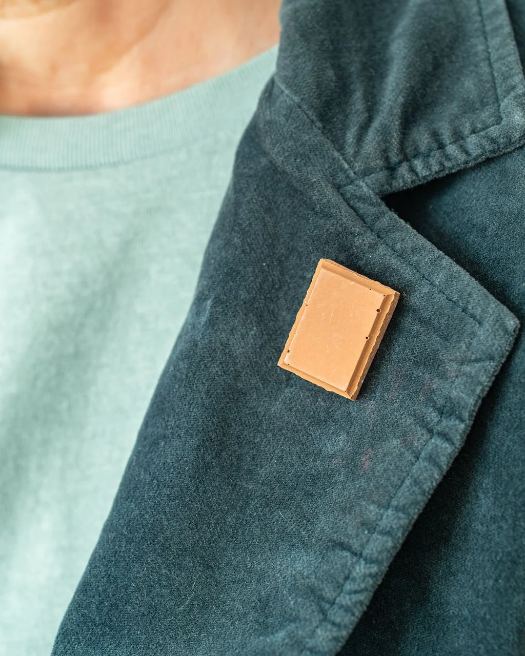 Milk Chocolate Jesmonite Pin Badge.jpg