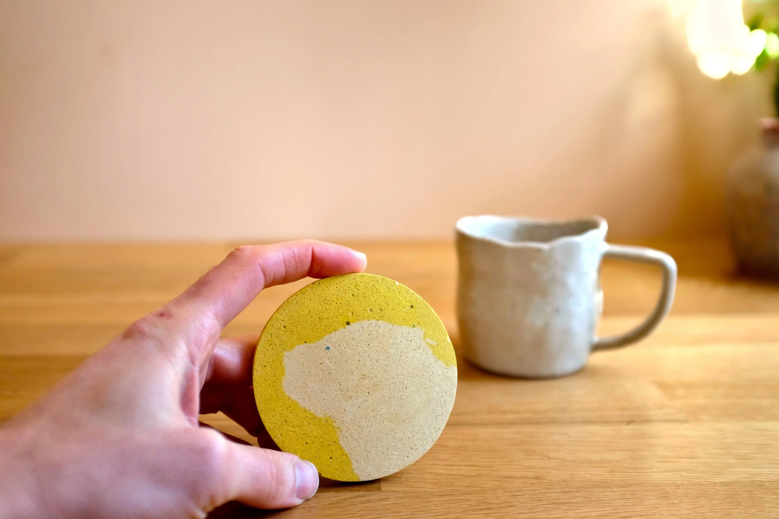 Two Tone Yellow Drinks Coaster (2).JPG