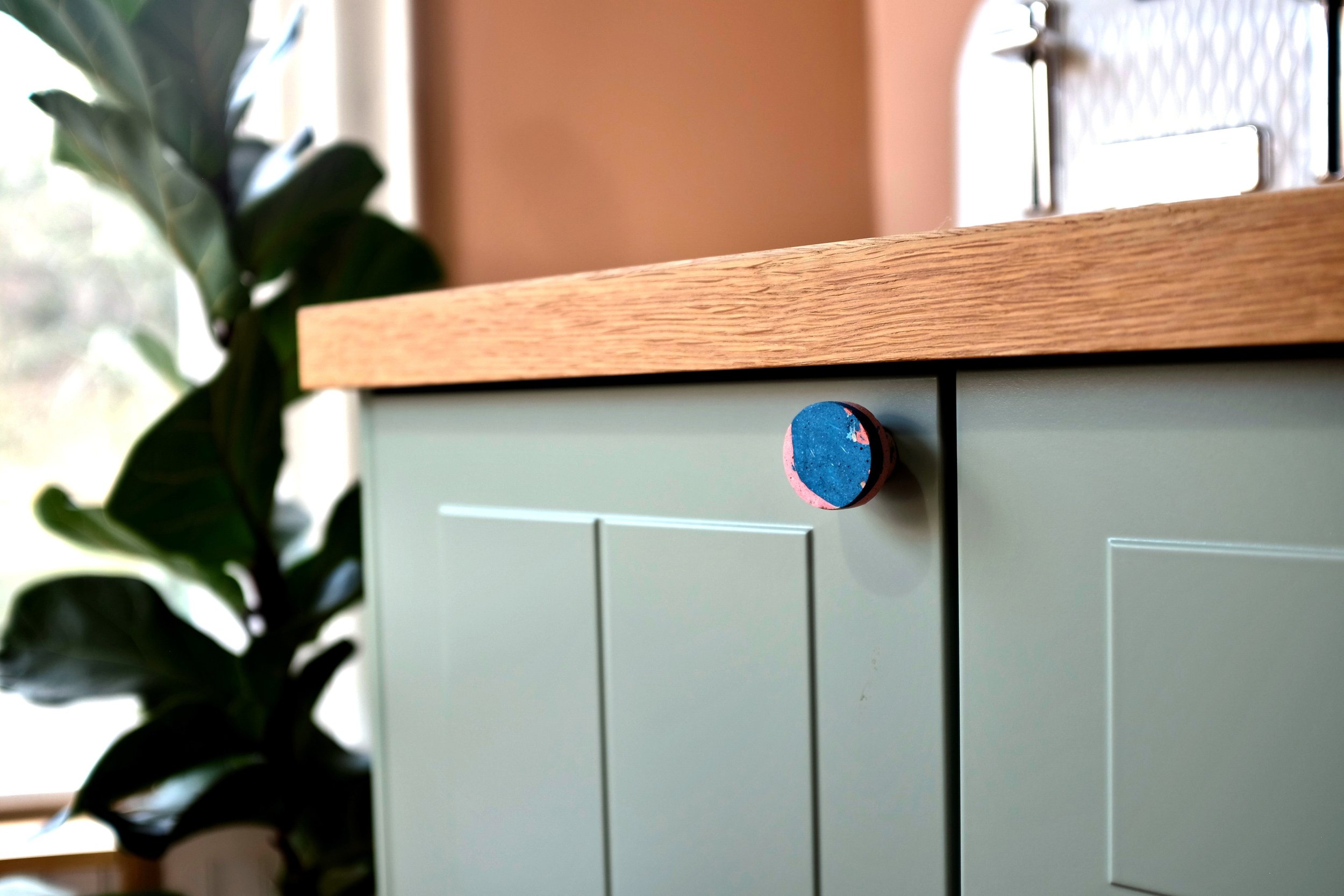 Deep Blue Pink Kitchen Cabinet Knob.JPG