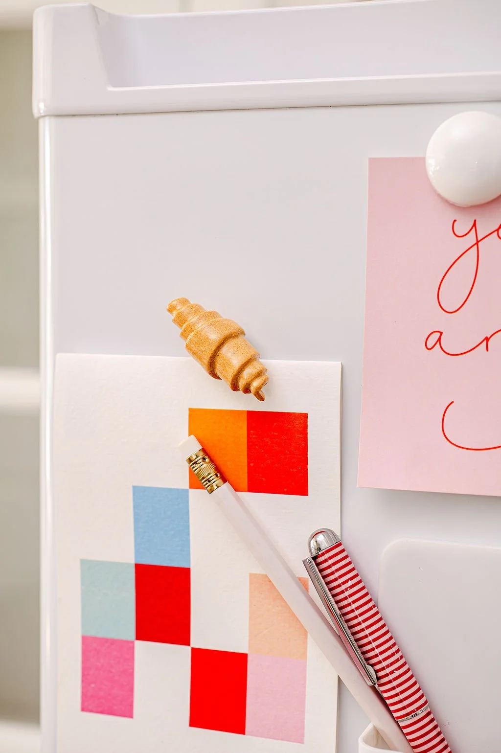 Ceramic Croissant Pastry Fridge Magnet