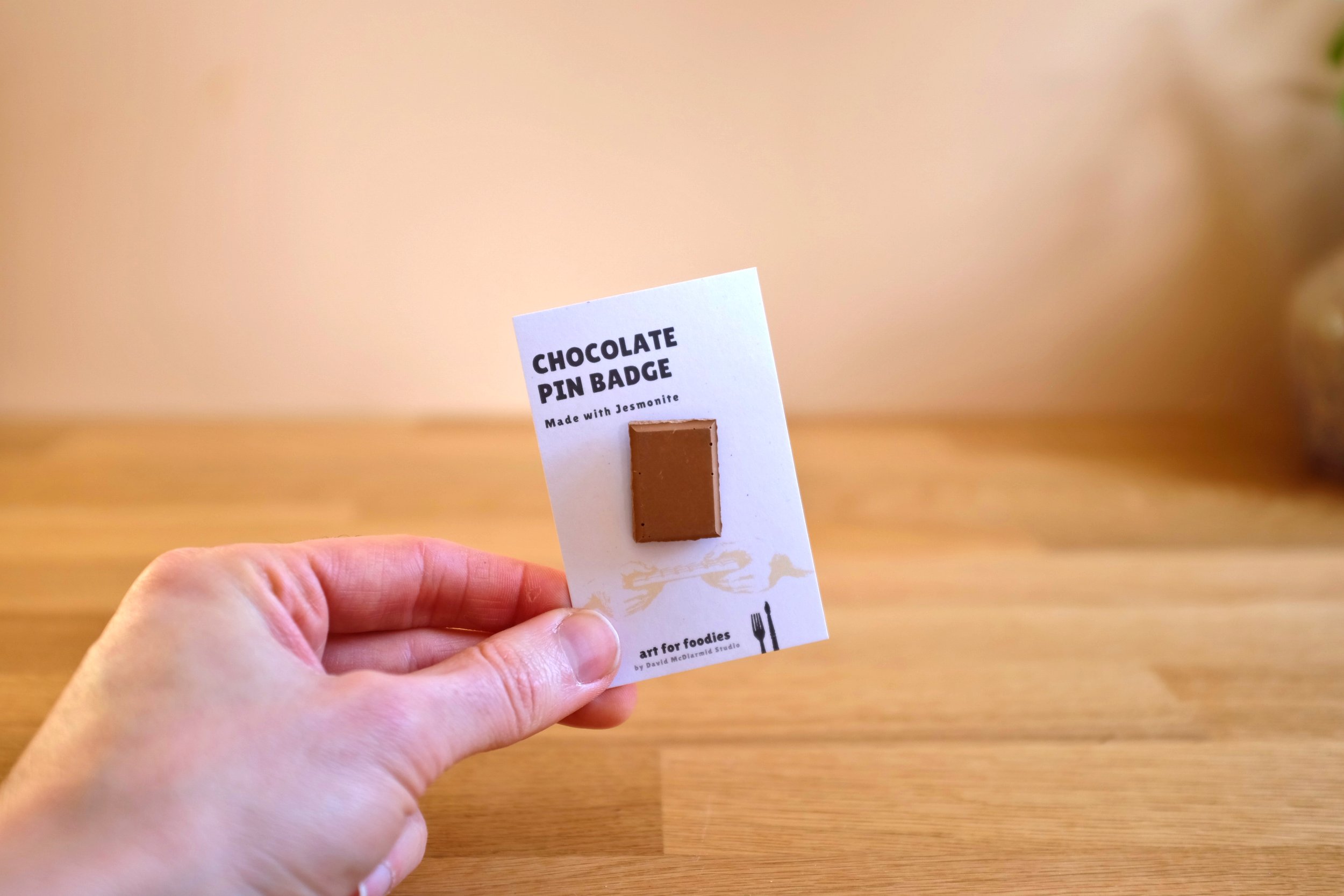 Milk Chocolate Pin Badge by Art for Foodies.JPG