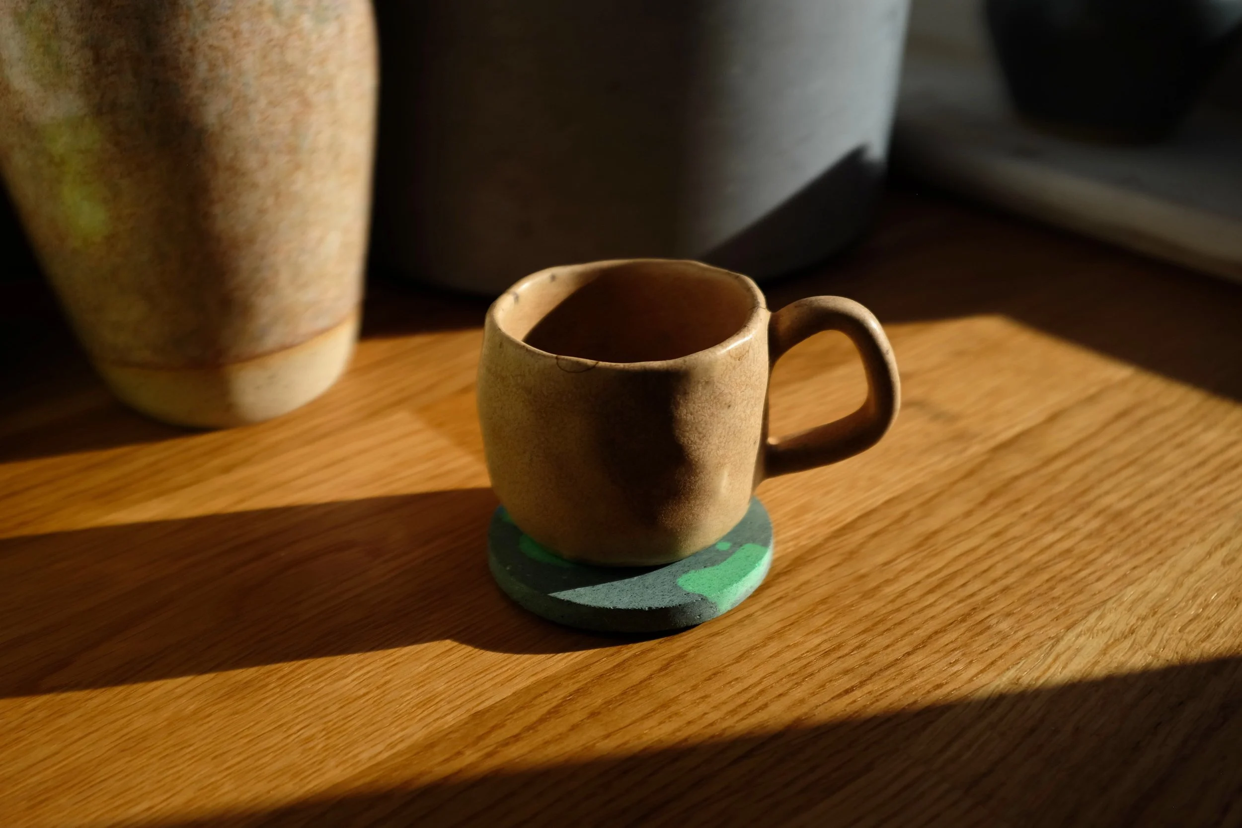 Two Tone Mid Green Espresso Coaster (1).JPG