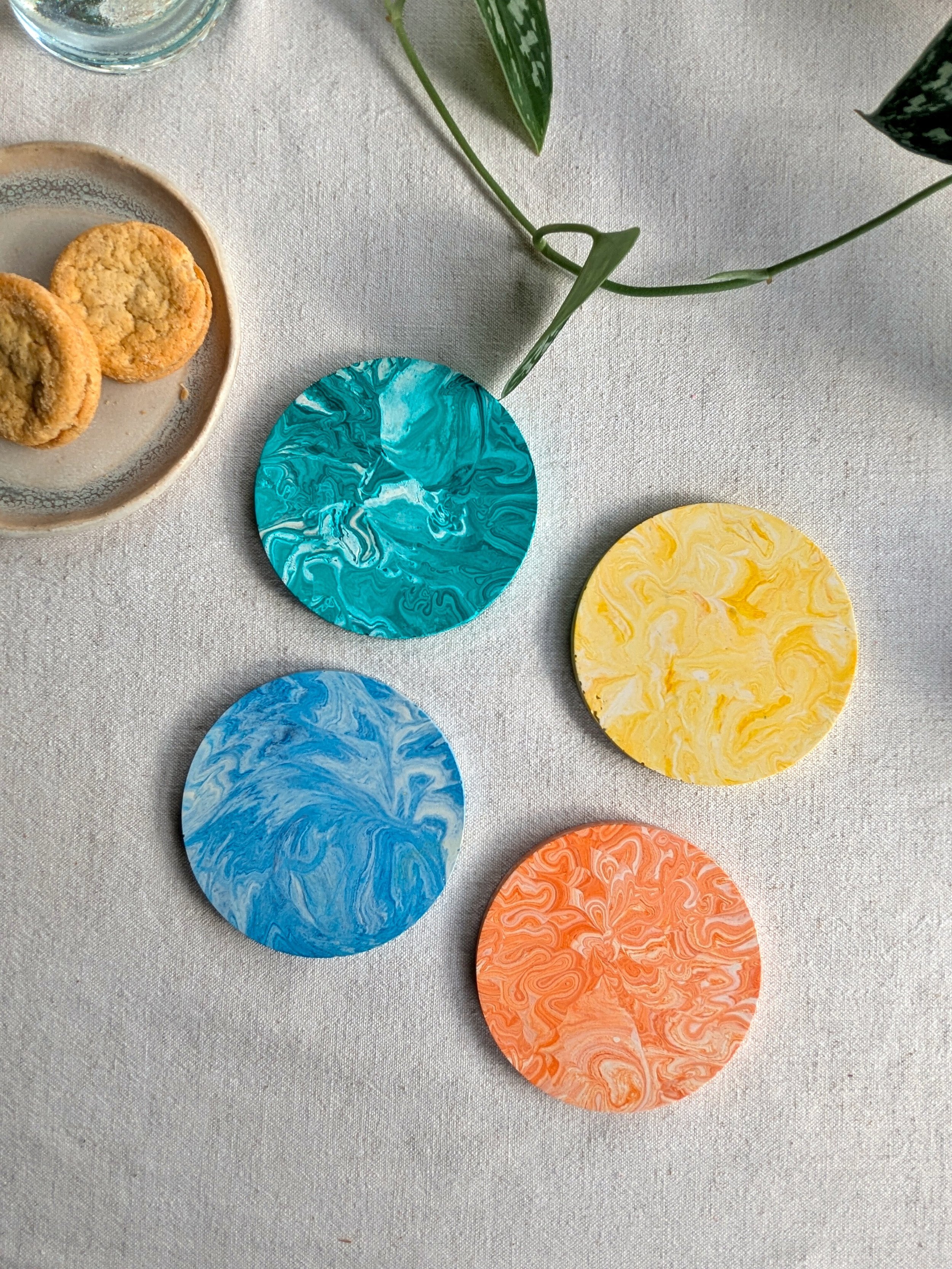 Marble Pattern Drinks Coaster Set Workshop using Jesmonite Eco Resin - Sat 21 Nov