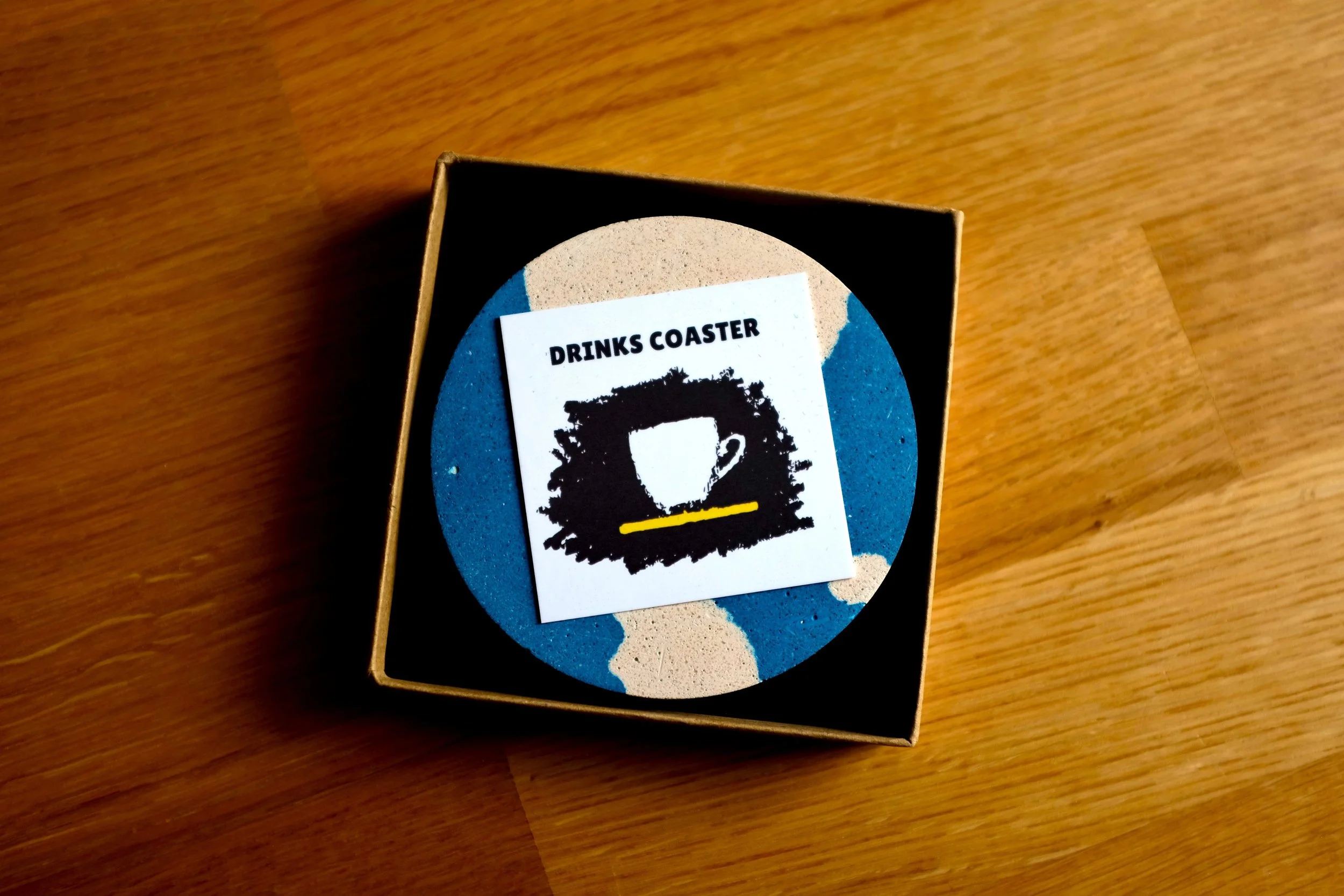 Deep Blue Beige Drinks Coaster (2).JPG