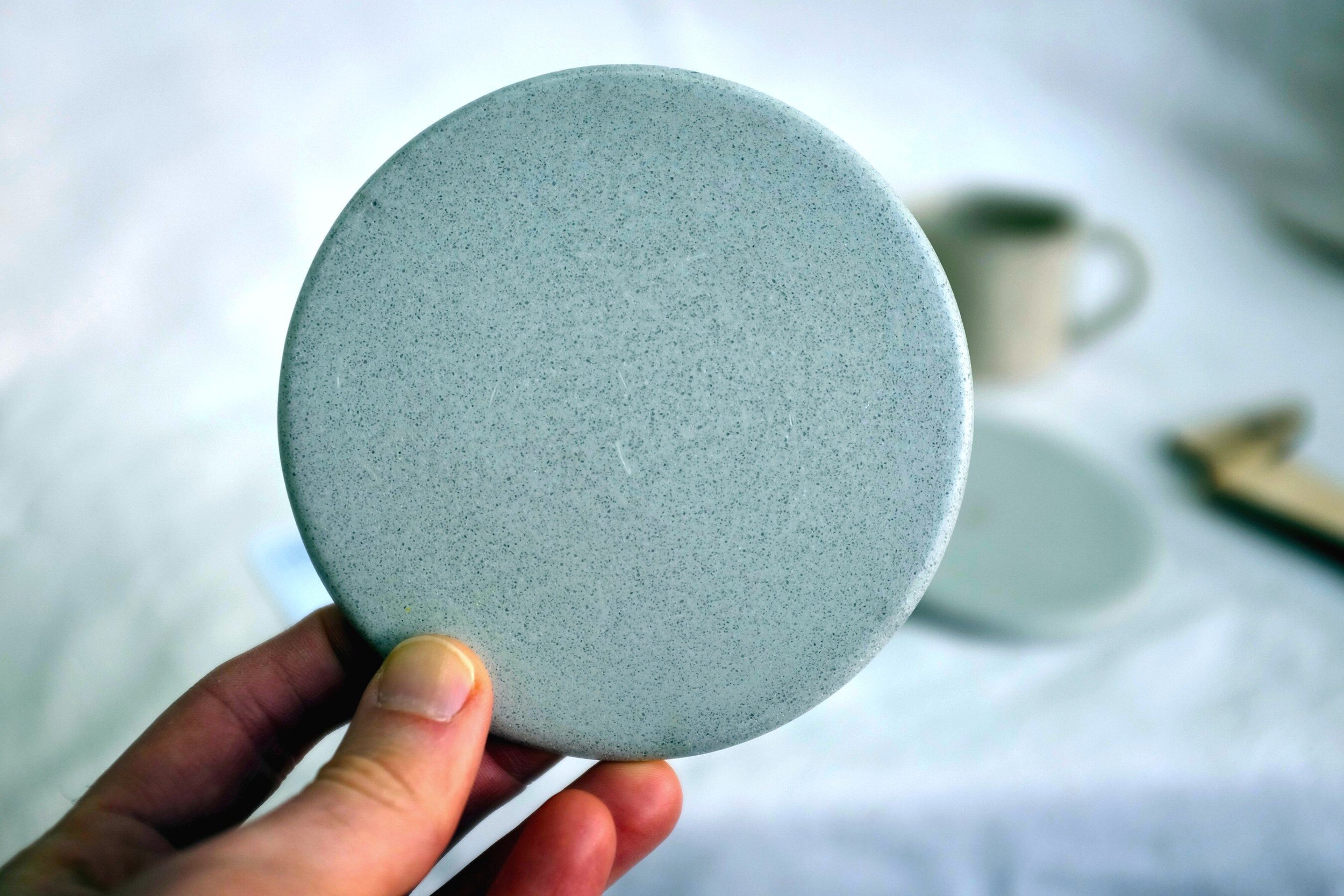 Pebble Grey Colour Jesmonite Coasters