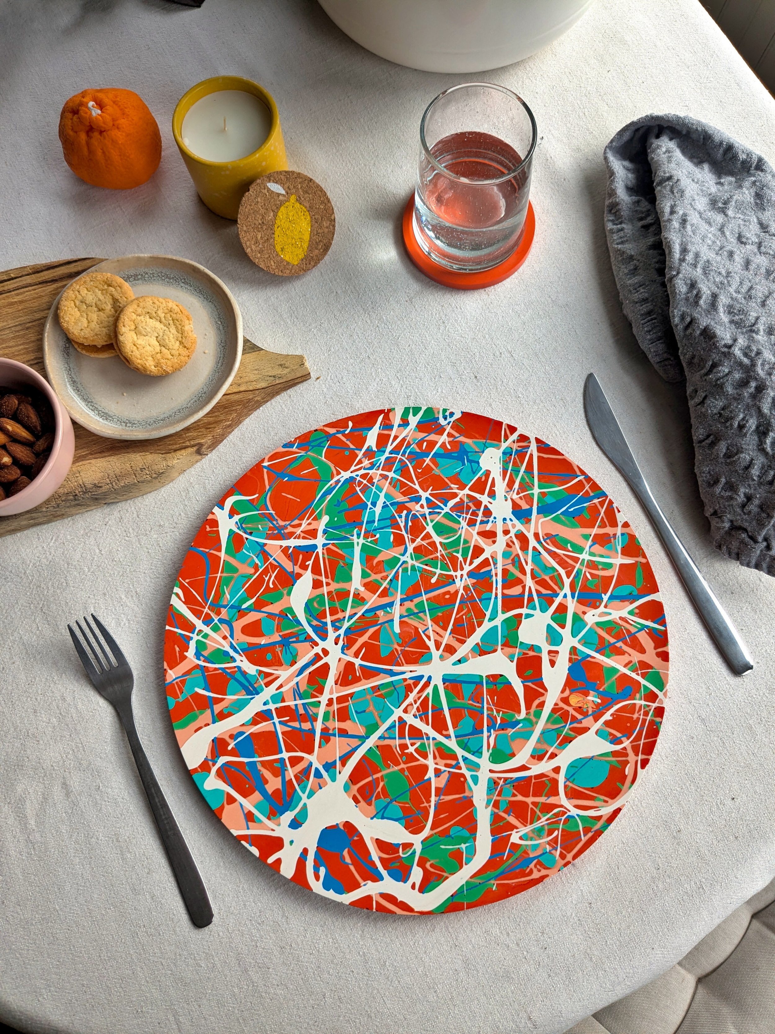 Splatter Pattern Placemat Workshop using Jesmonite Eco Resin- Sun 22 Nov