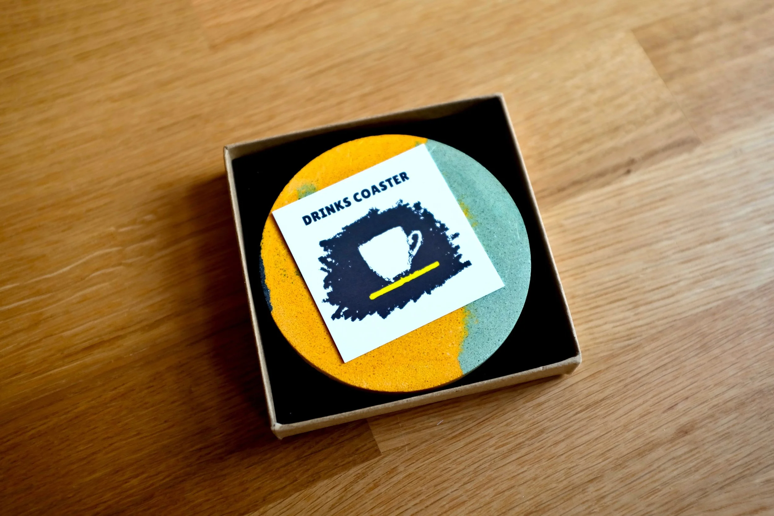 Sage Yellow Black Drinks Coaster (1).JPG