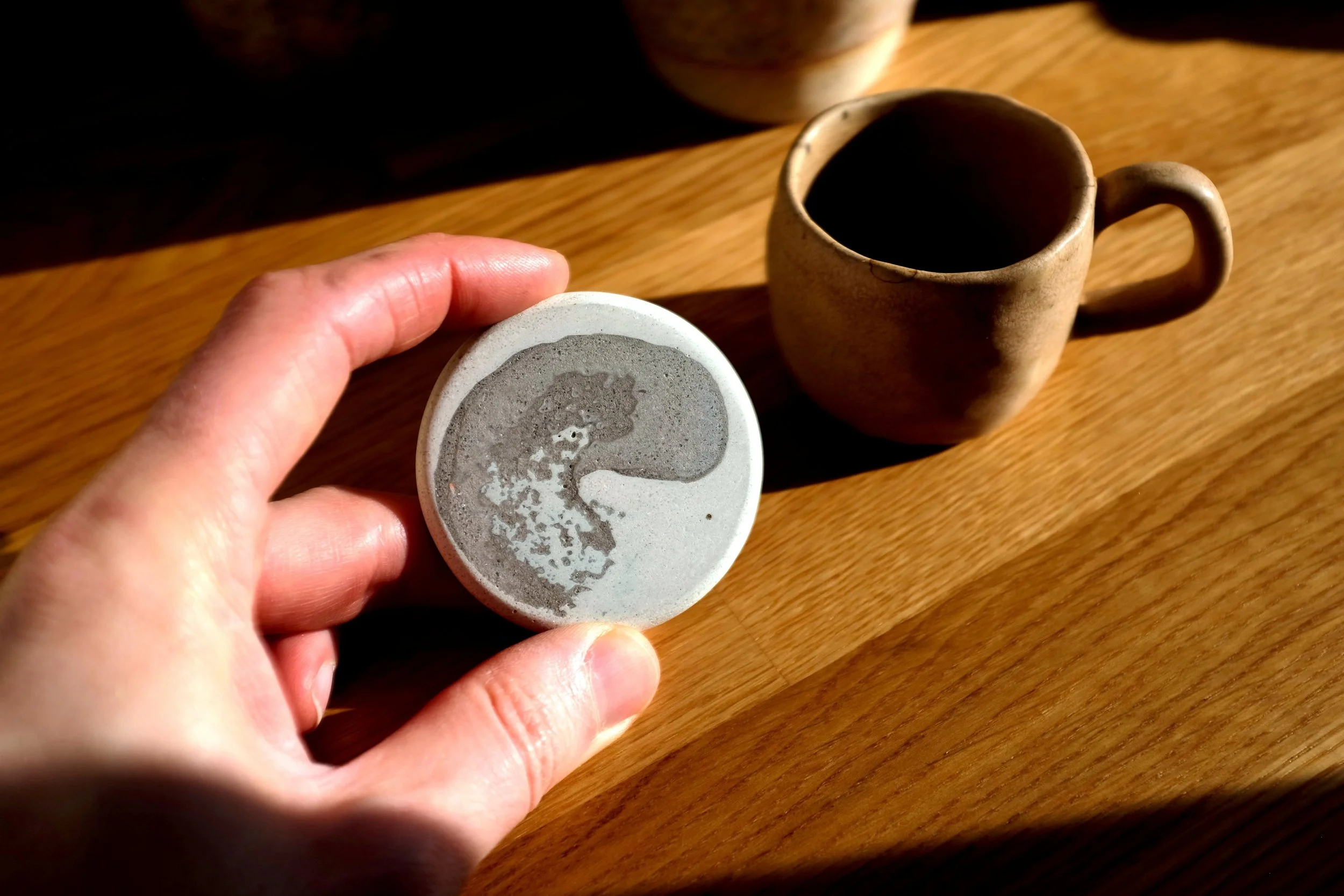 Grey White Brush Effect Espresso Coaster (2).JPG