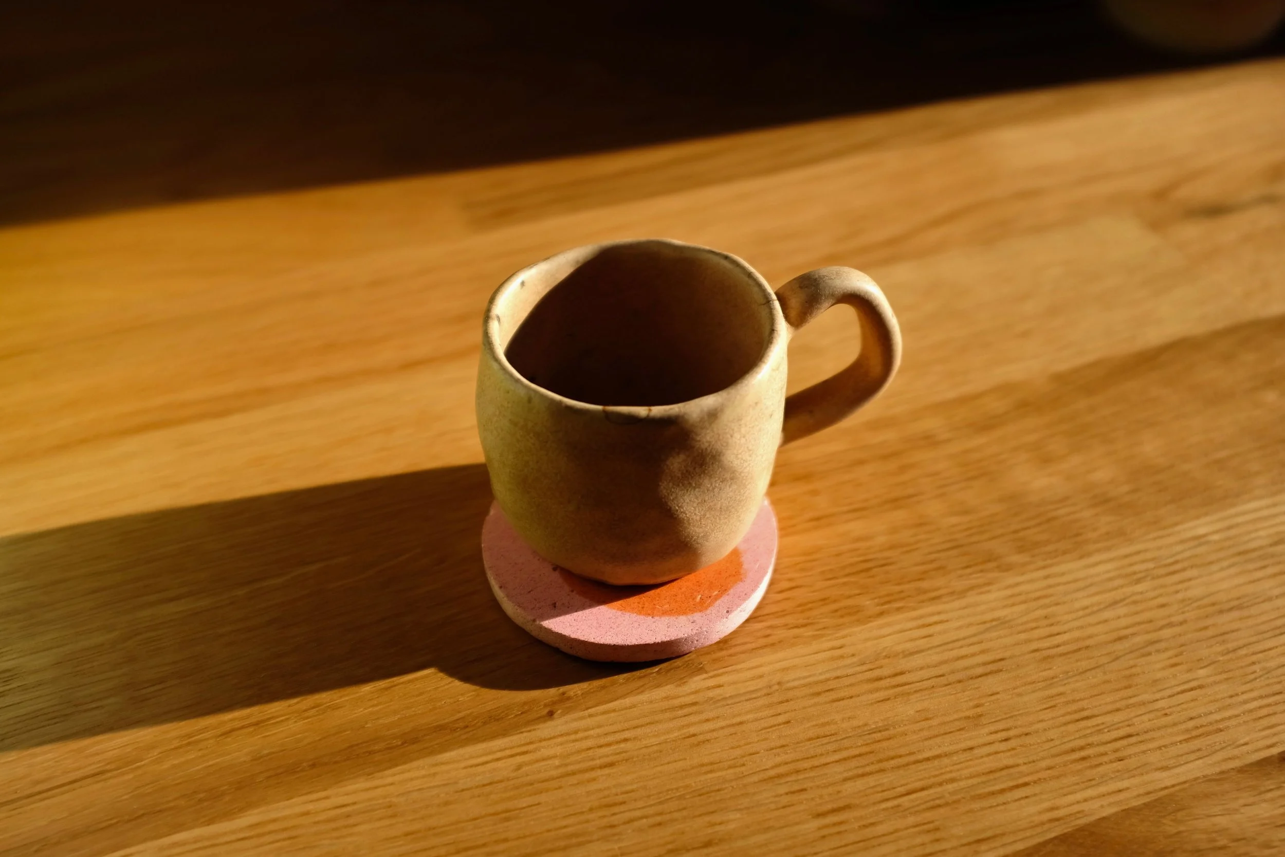 Pink Burnt Orange Espresso Coaster (1).JPG