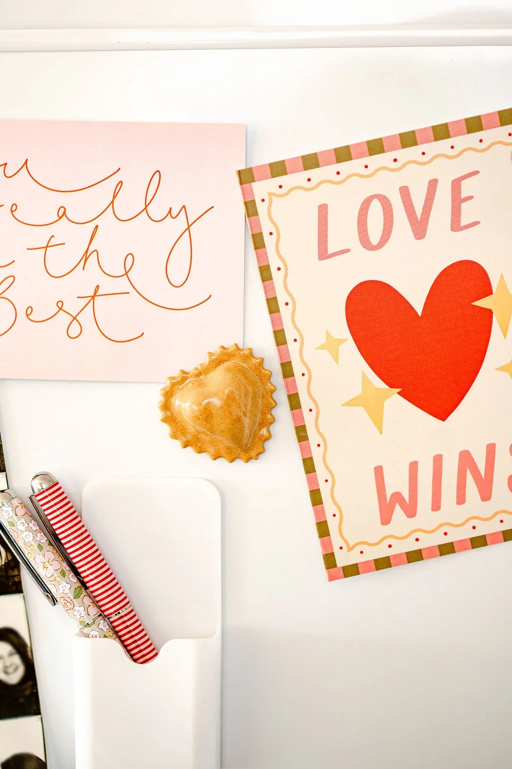 Heart Shaped Ravioli Ceramic Pasta Fridge Magnet in Plain Glaze