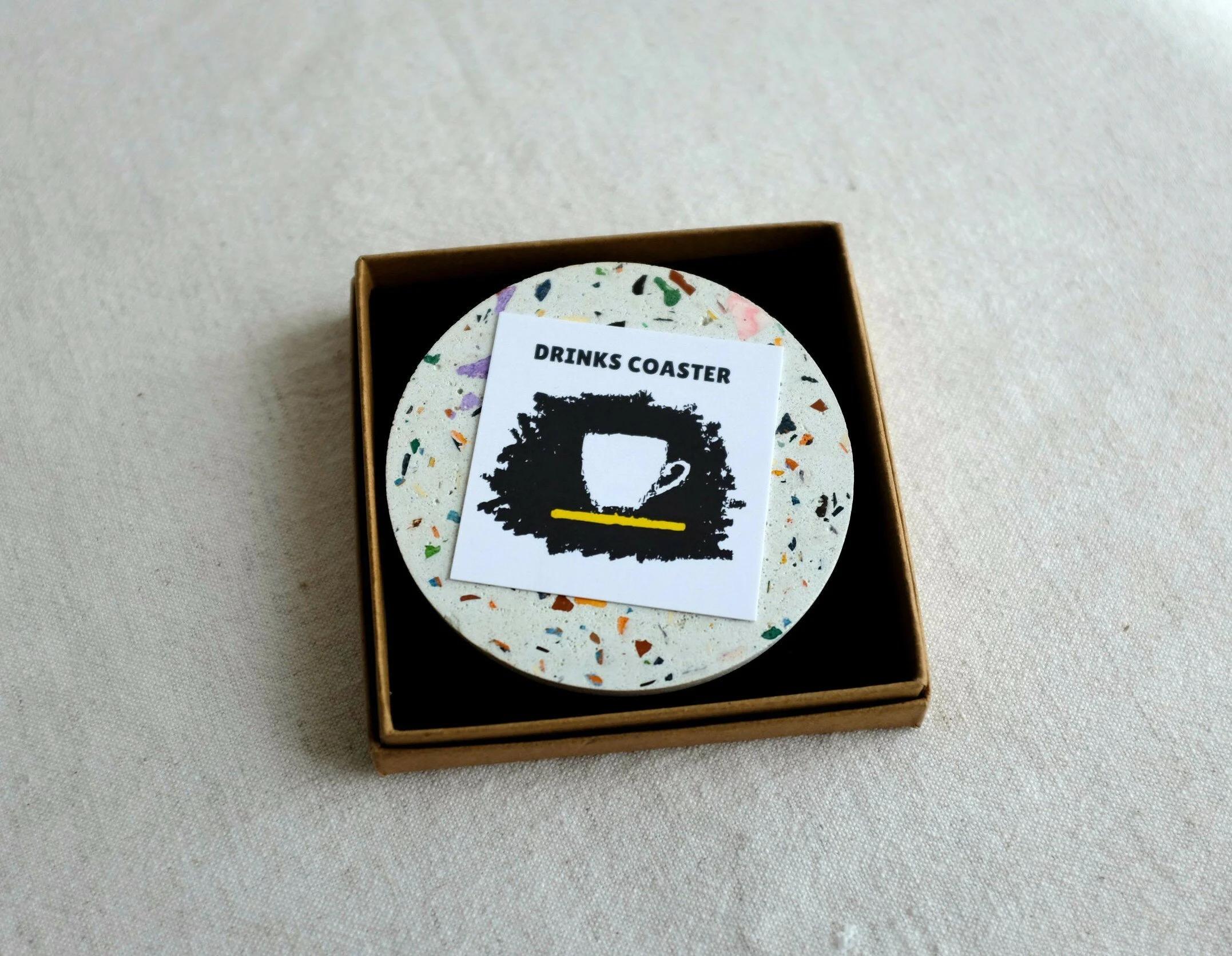 Handcrafted drinks coaster with a bespoke terrazzo design for your teas ...