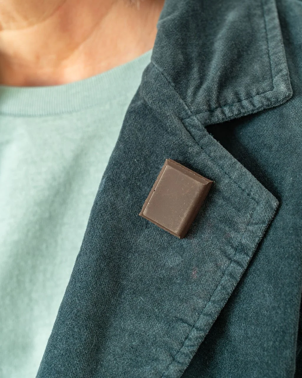 Dark Chocolate Jesmonite Pin Badge.jpg