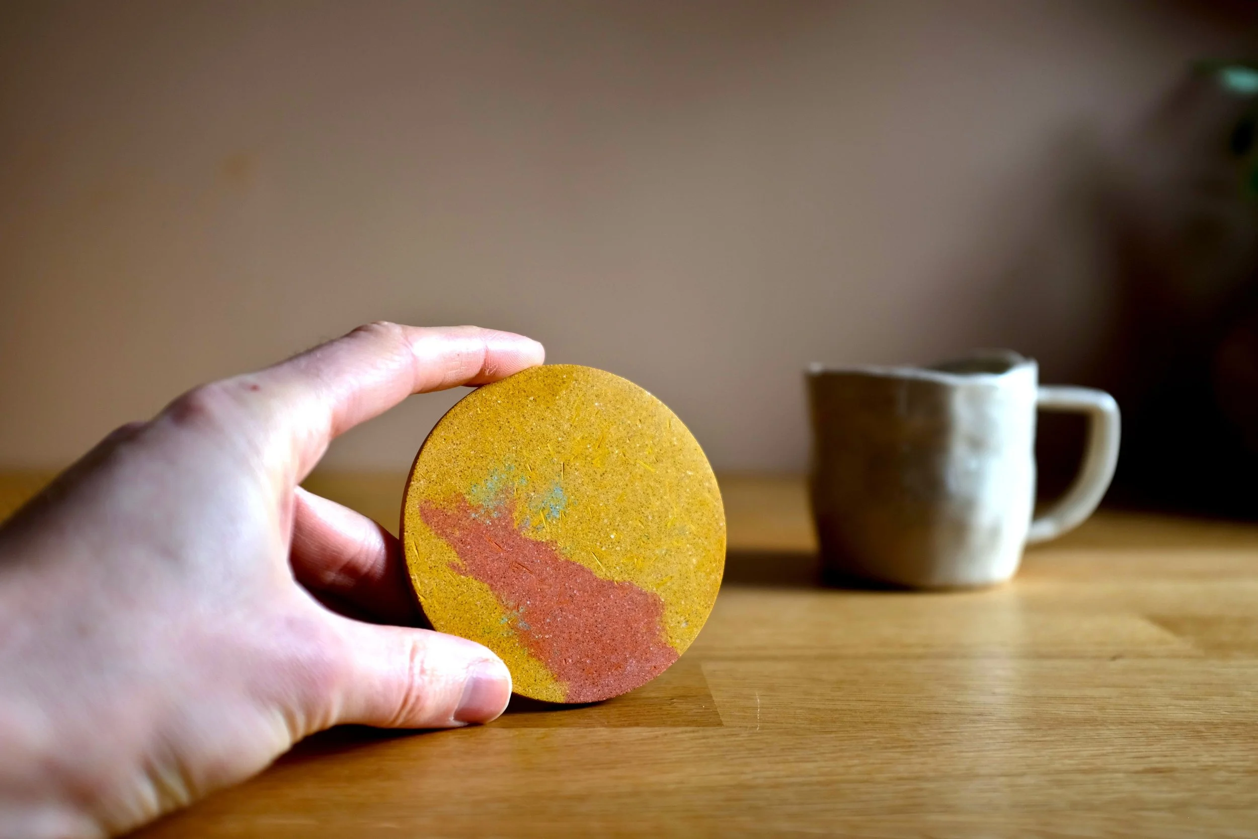 Yellow and Burnt Orange Drinks Coaster (4).JPG