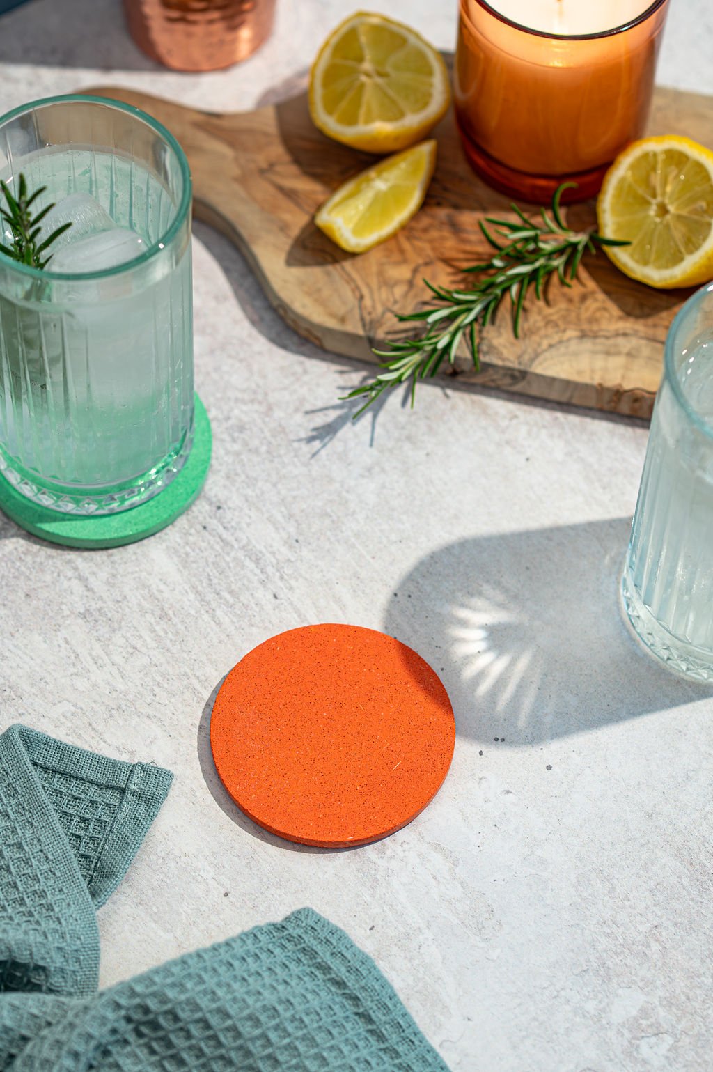 Burnt Orange Jesmonite Drinks Coaster.jpg
