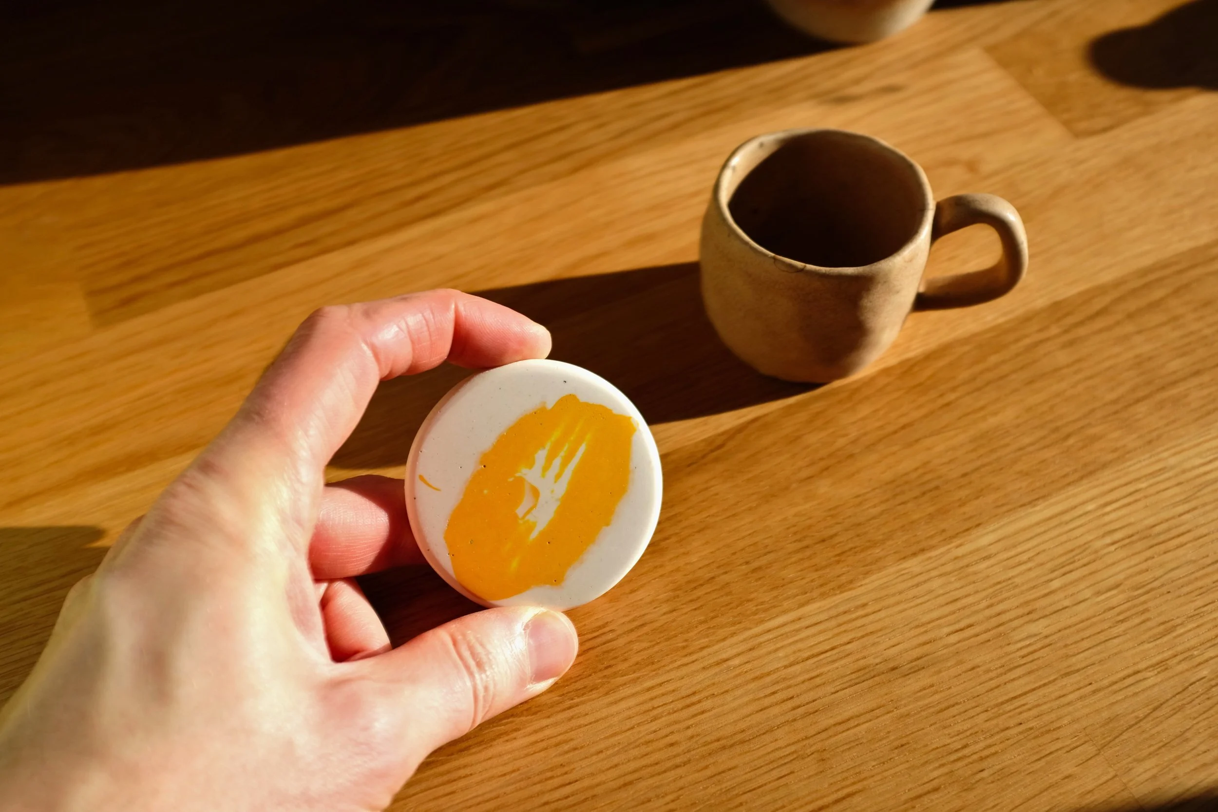 White Yellow Espresso Coaster (3).JPG