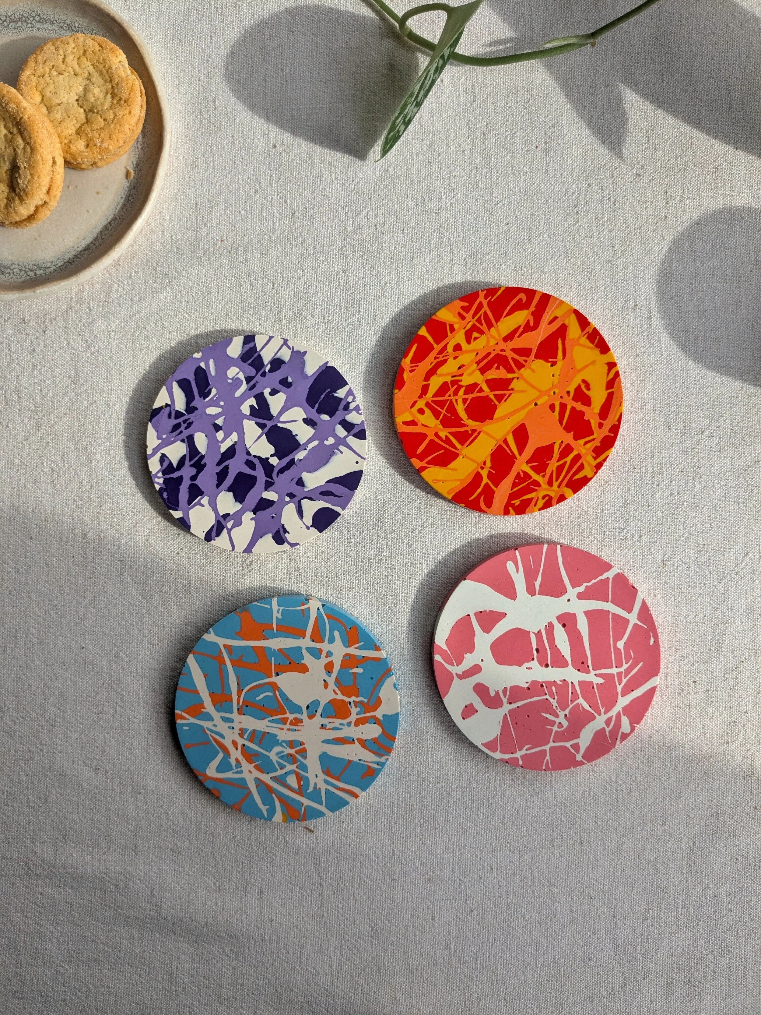 Splatter Pattern Drinks Coaster Set Workshop using Jesmonite Eco Resin- Sat 21 Nov