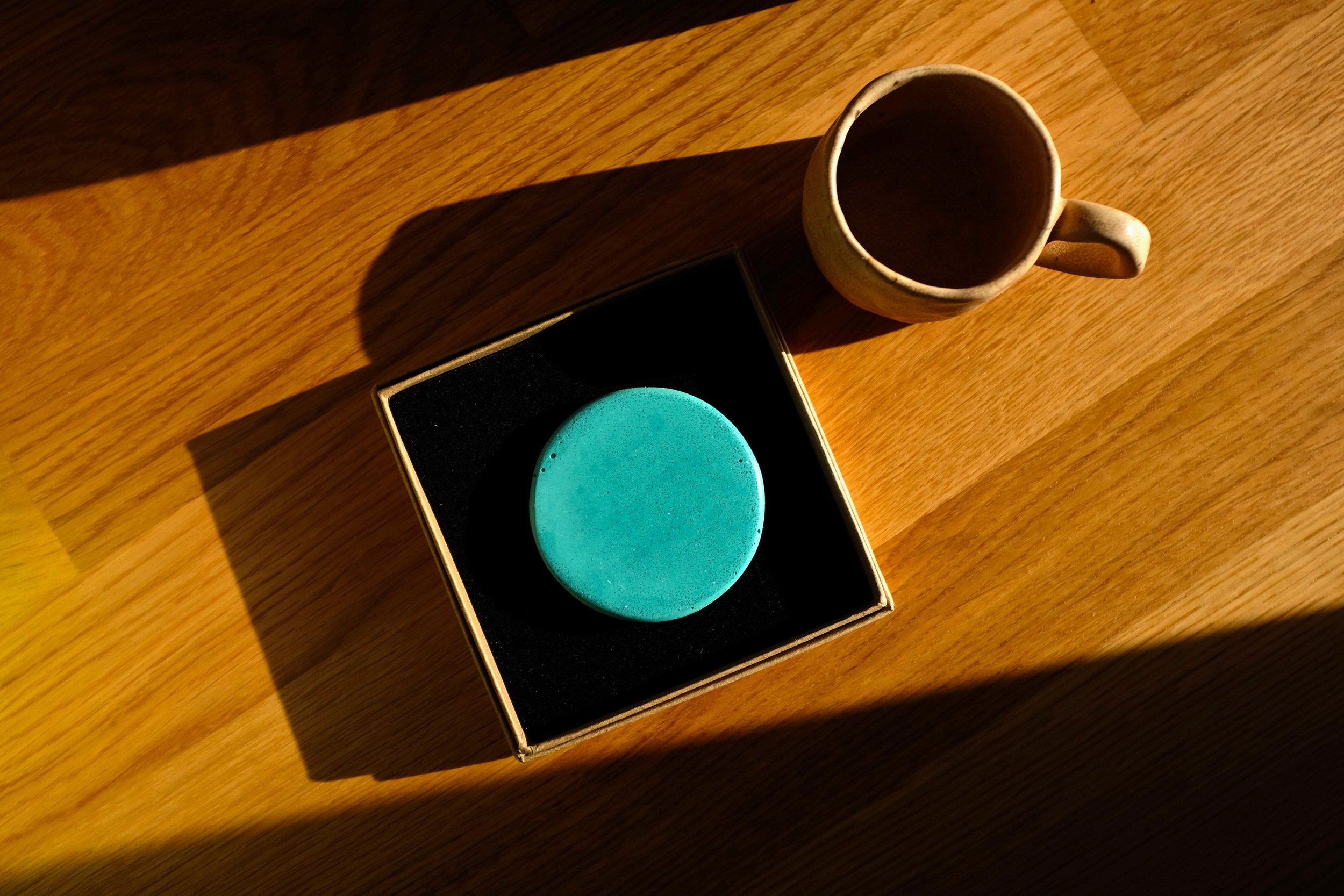 Teal Colour Espresso Coaster