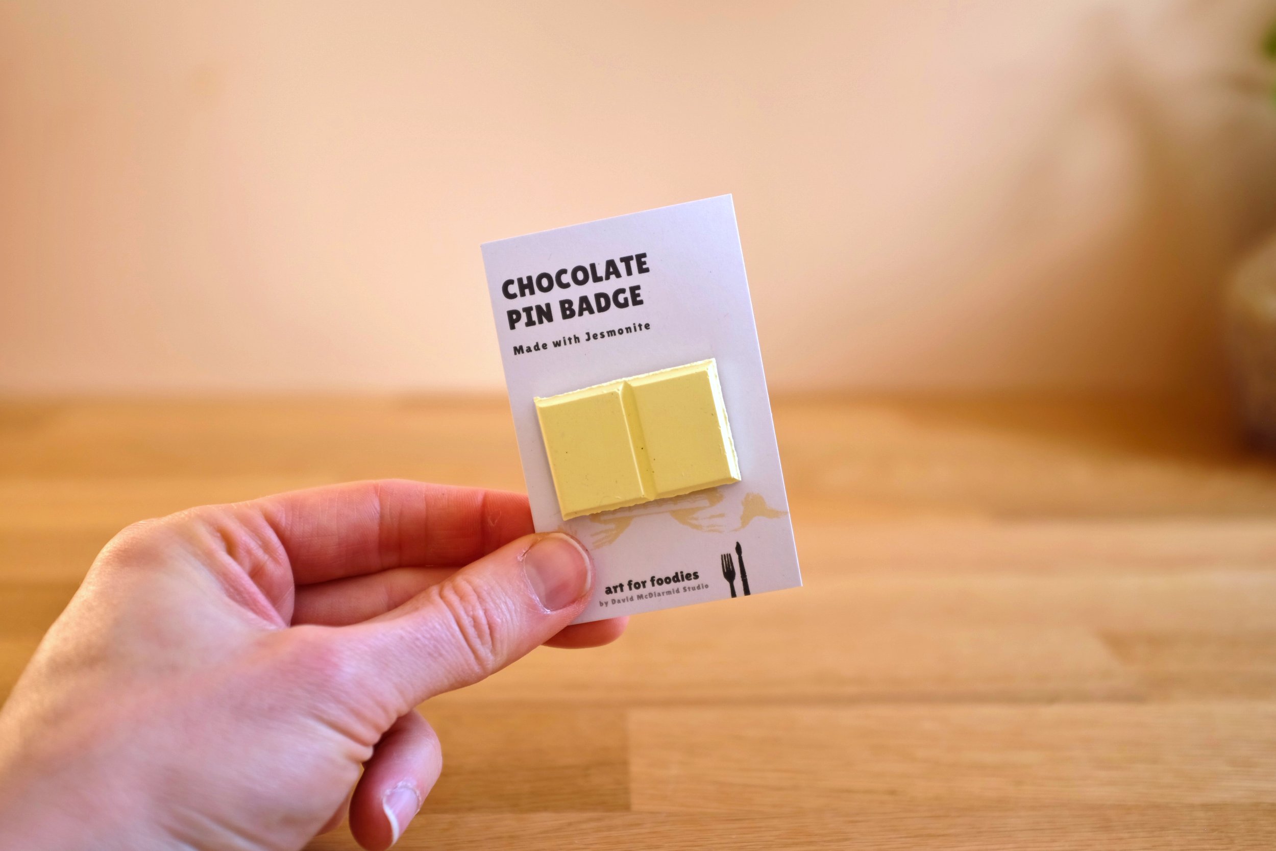 Shareable White Chocolate Pin Badge
