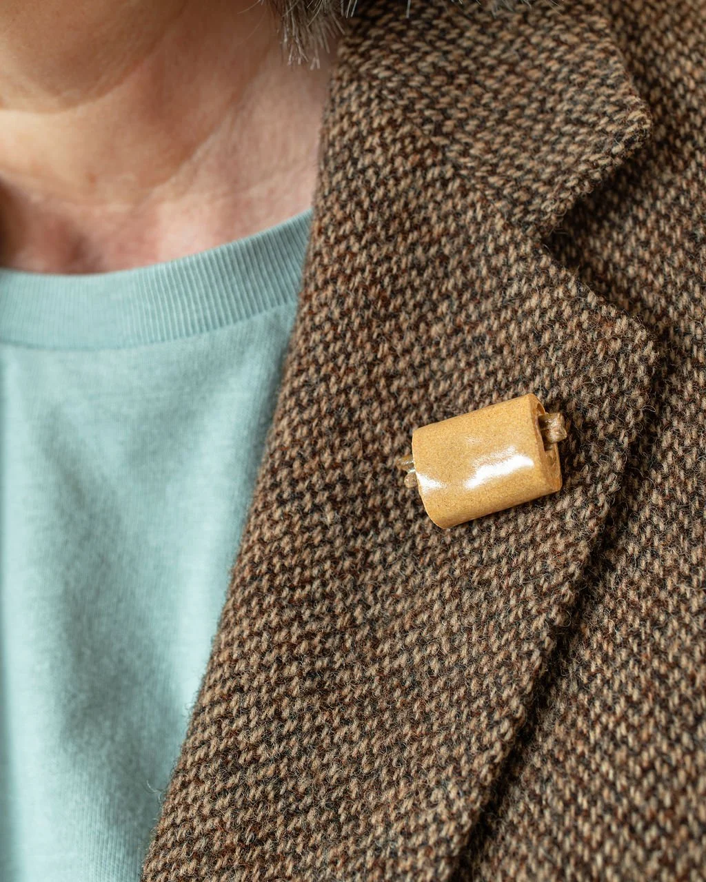 Pain Au Chocolat Ceramic Pastry Pin Badge