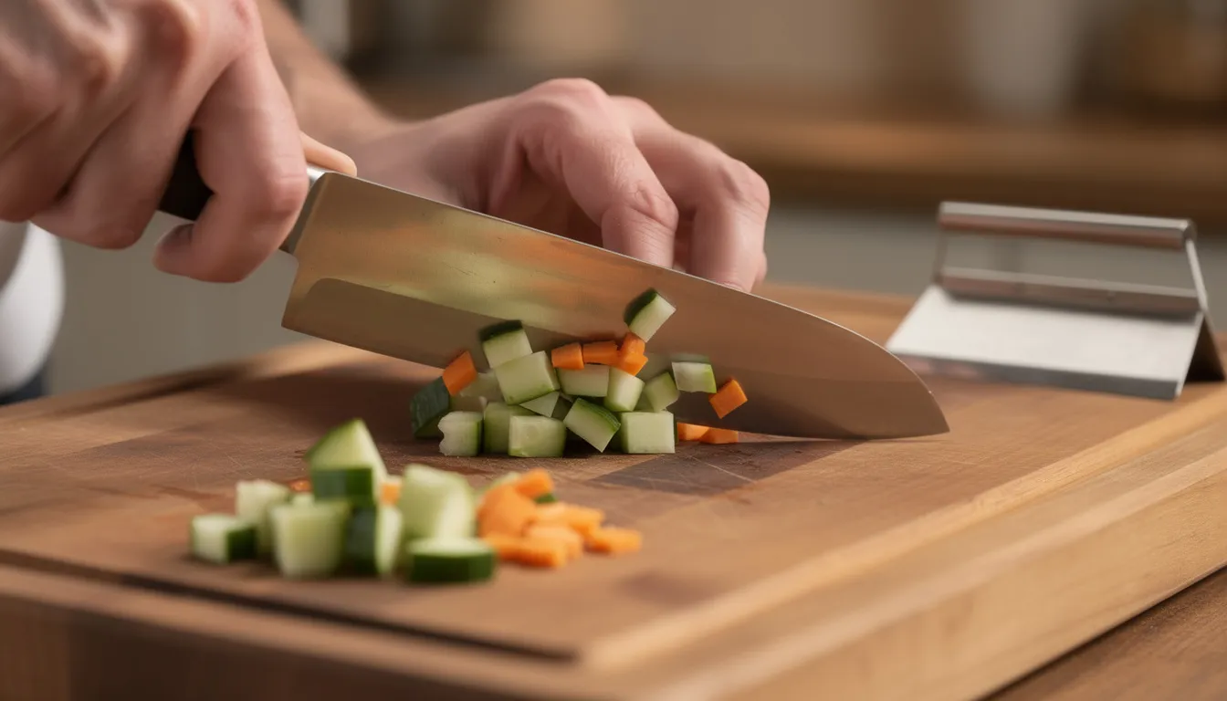 Why does santoku feel “controlled”?