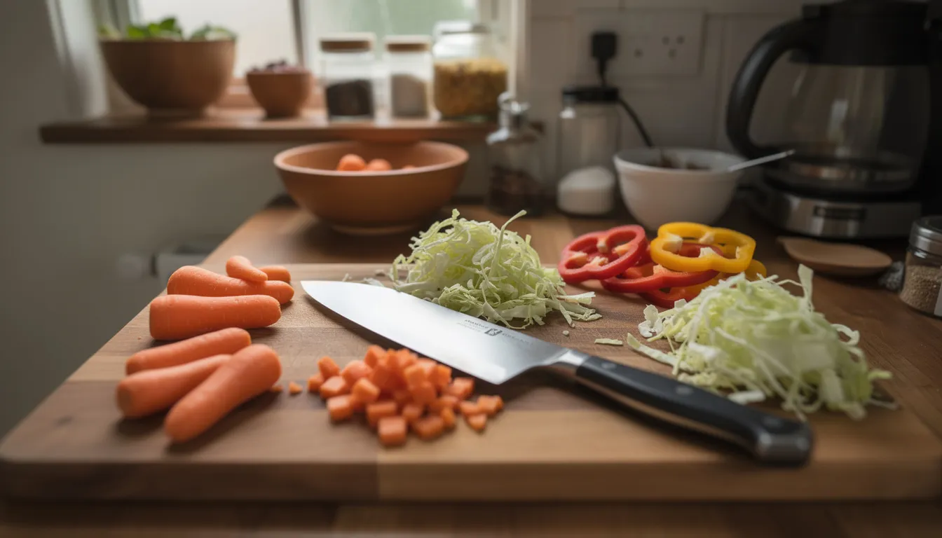 Why does the santoku feel so natural for vegetables?