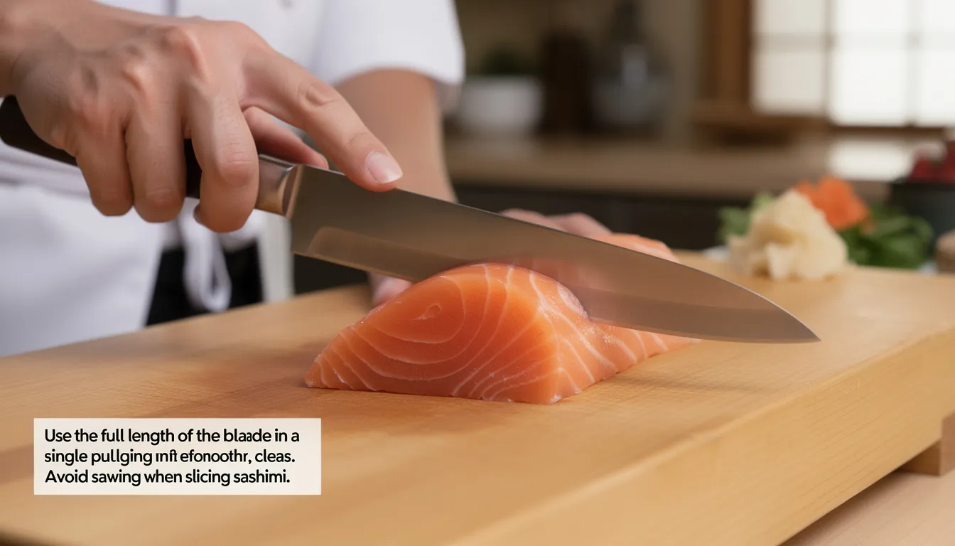 What technique makes a yanagiba shine?