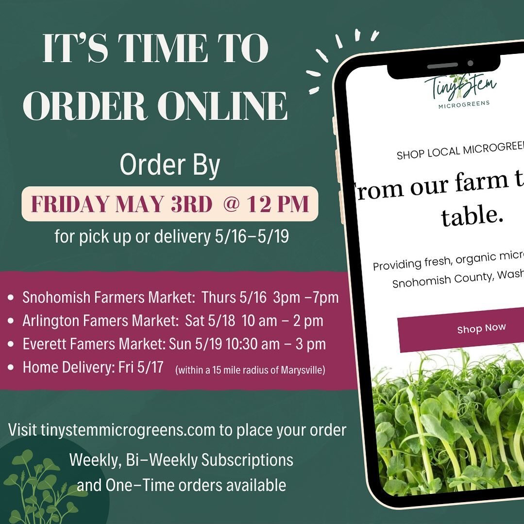 It&rsquo;s time to pre-order your microgreens! Here&rsquo;s the rundown:

🌱Deadline: You&rsquo;ve got until May 3 to place your orders.

🌱Pick up/Delivery: Orders will be ready for pick up or delivery from May 16 - 19.

Now, you might be wondering,
